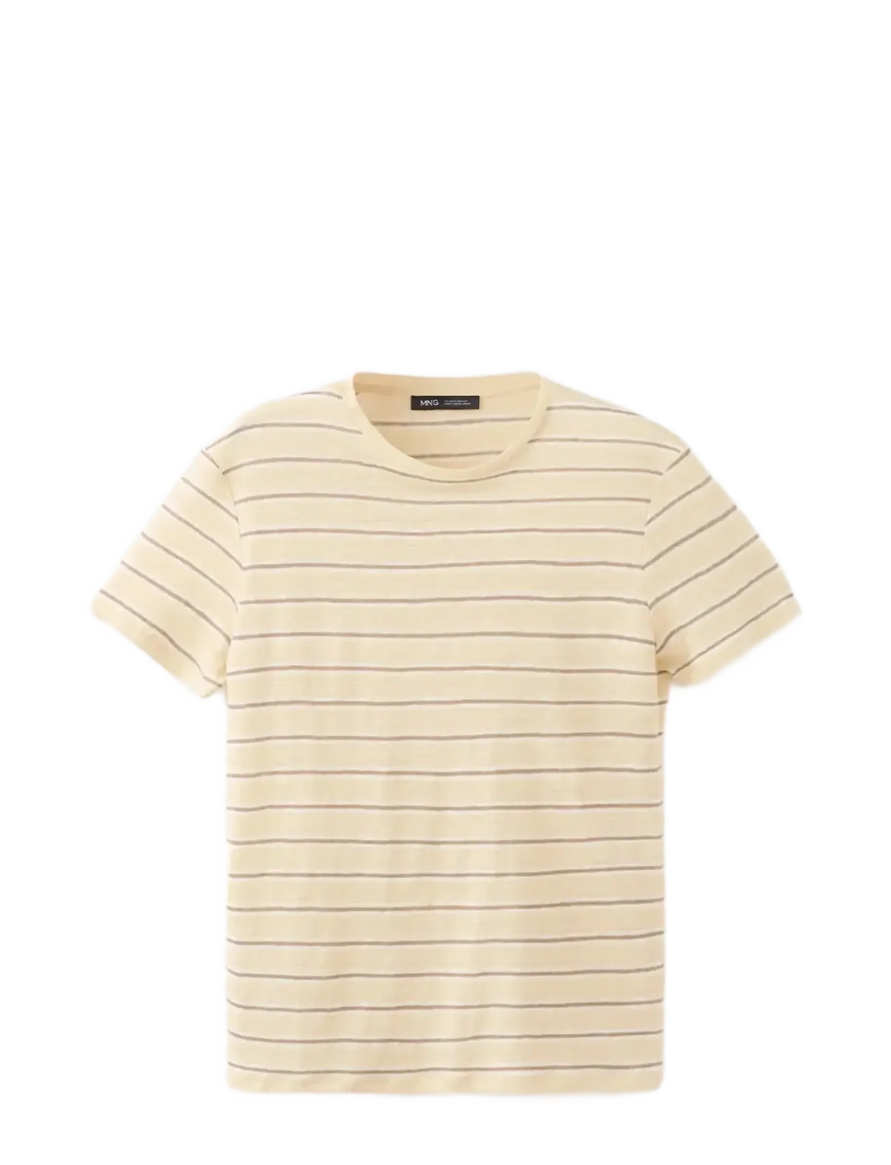 Mango Short-sleeved linen t-shirt - Svala linneplagg - YELLOW / yellow