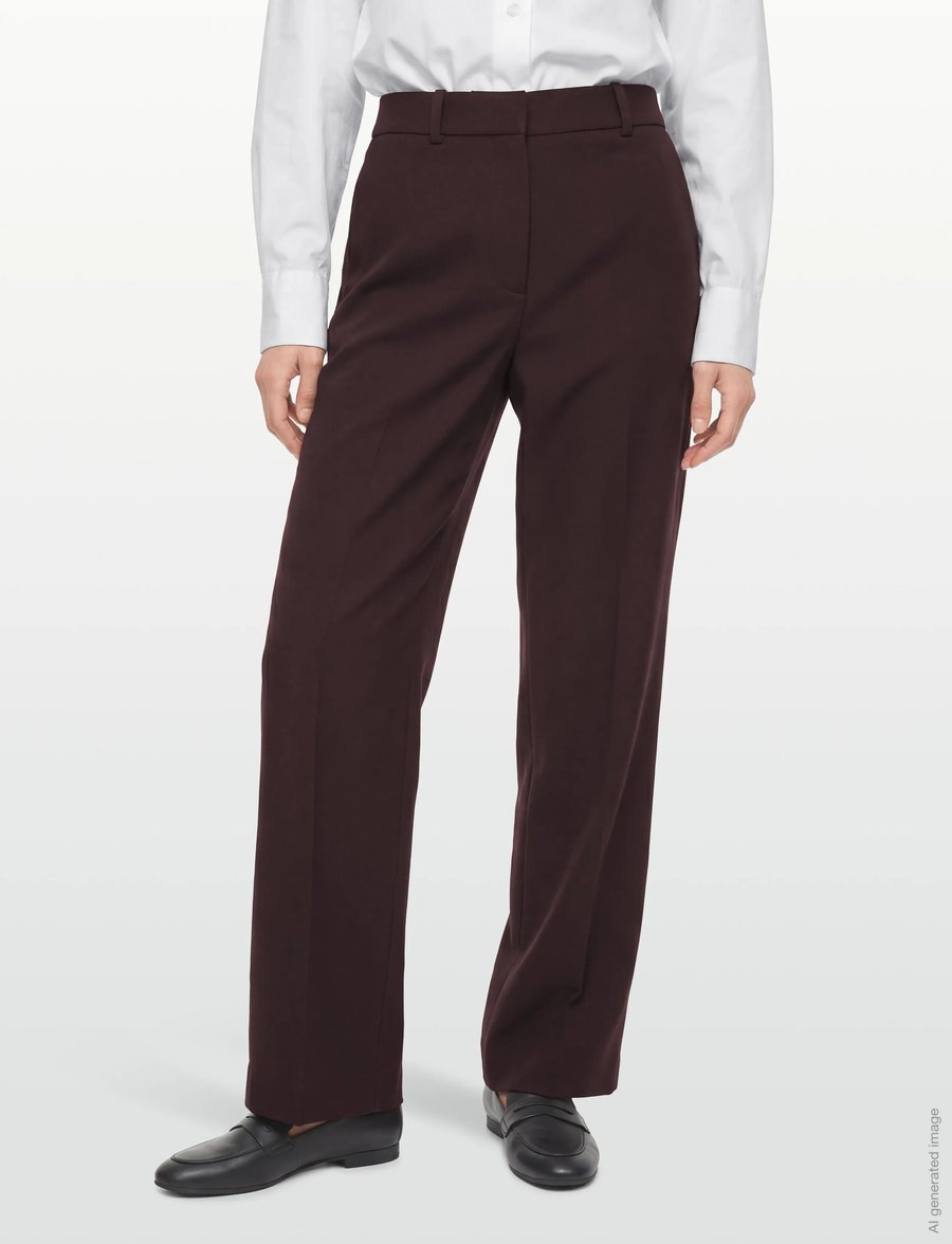 Mango - Straight-fit suit trousers - habitbukser - dark red - 3