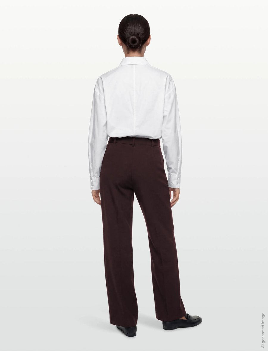 Mango - Straight-fit suit trousers - habitbukser - dark red - 4