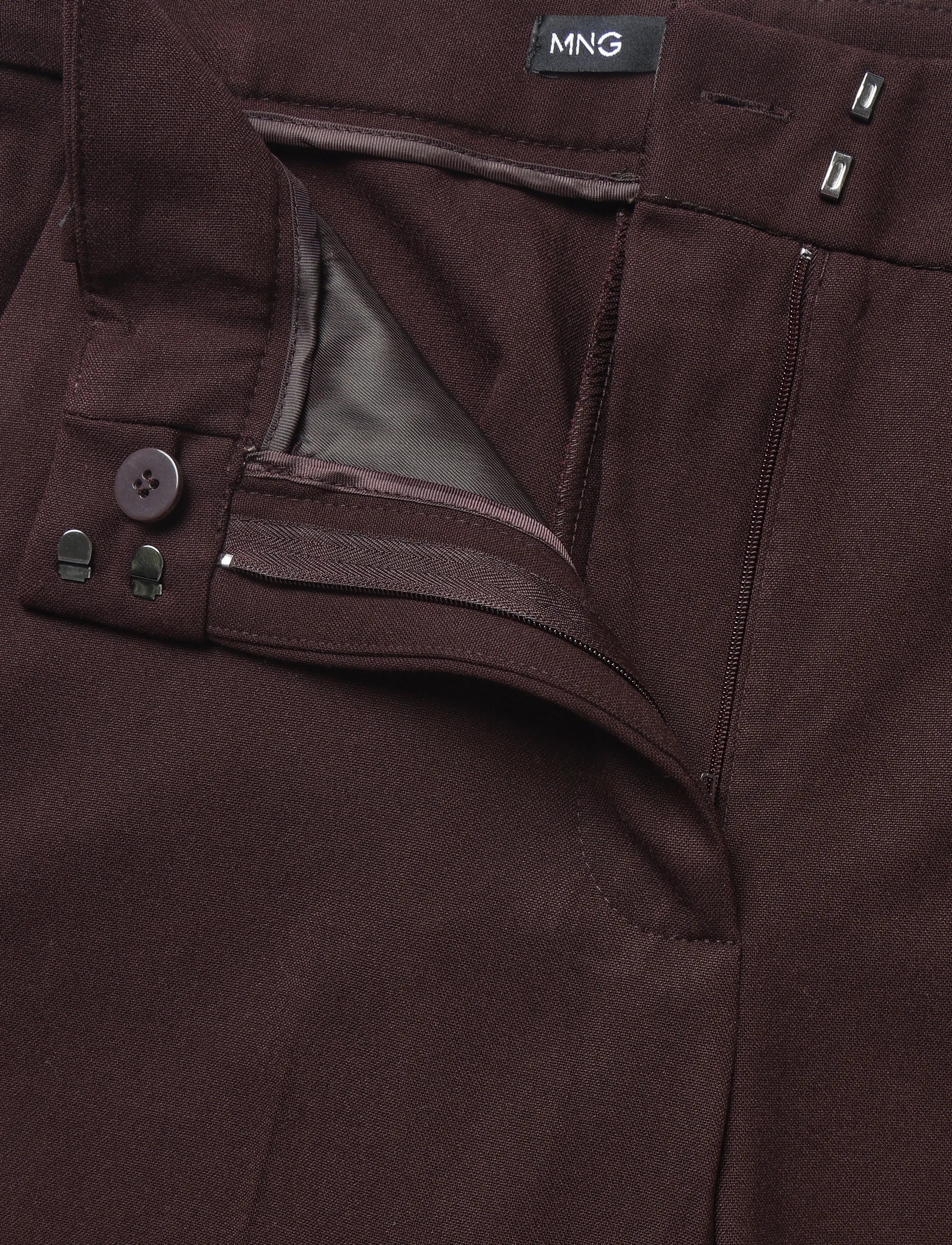 Mango - Straight-fit suit trousers - dark red - 2