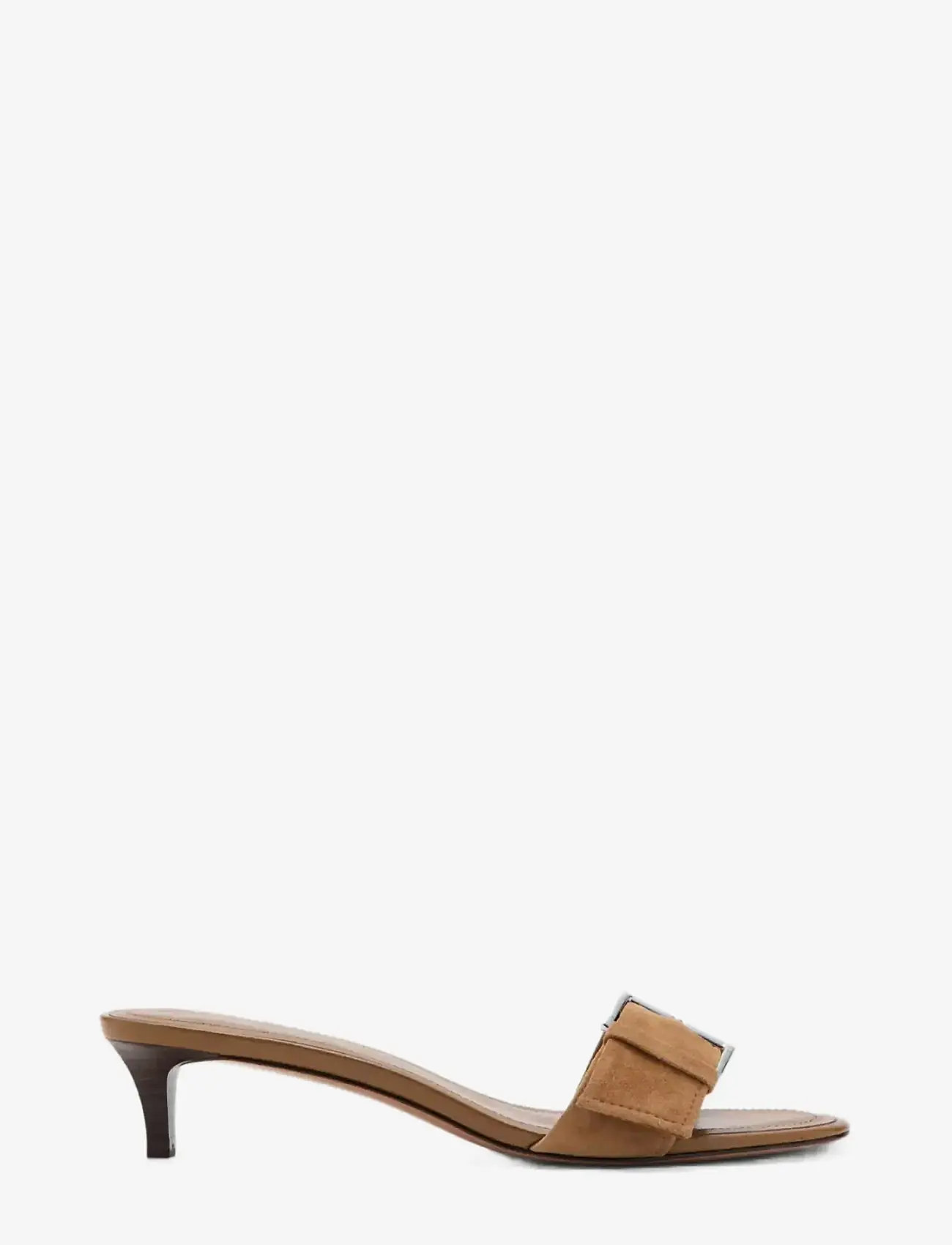 Mango - Leather heeled sandal with buckle - sandaler med hæl - lt pastel brown - 0