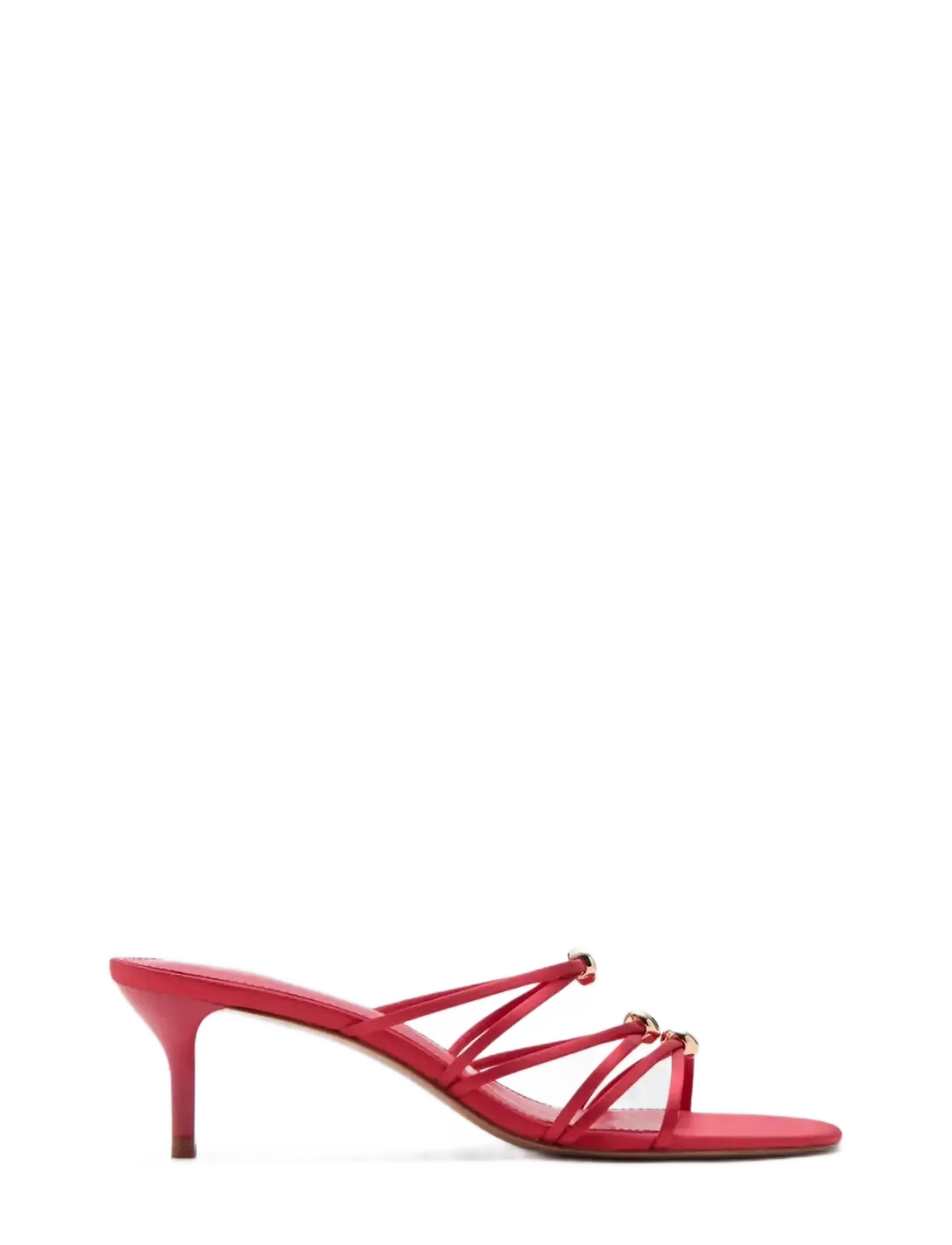 MANGO Satin Strap Heeled Sandale Rot - 41 - Damen