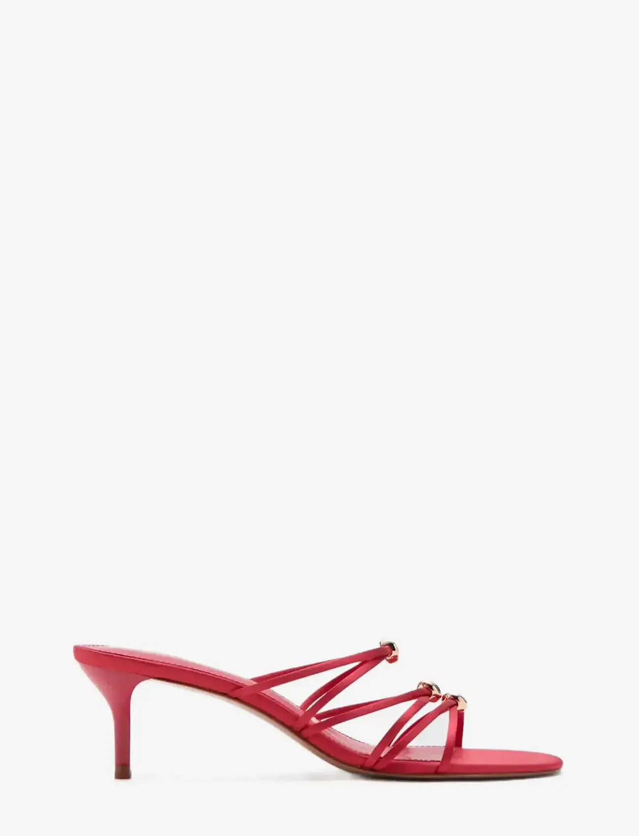 Mango - Satin strap heeled sandal - sandaler med hæl - red - 0