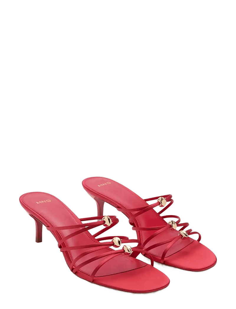 Mango - Satin strap heeled sandal - sandaler med hæl - red - 1