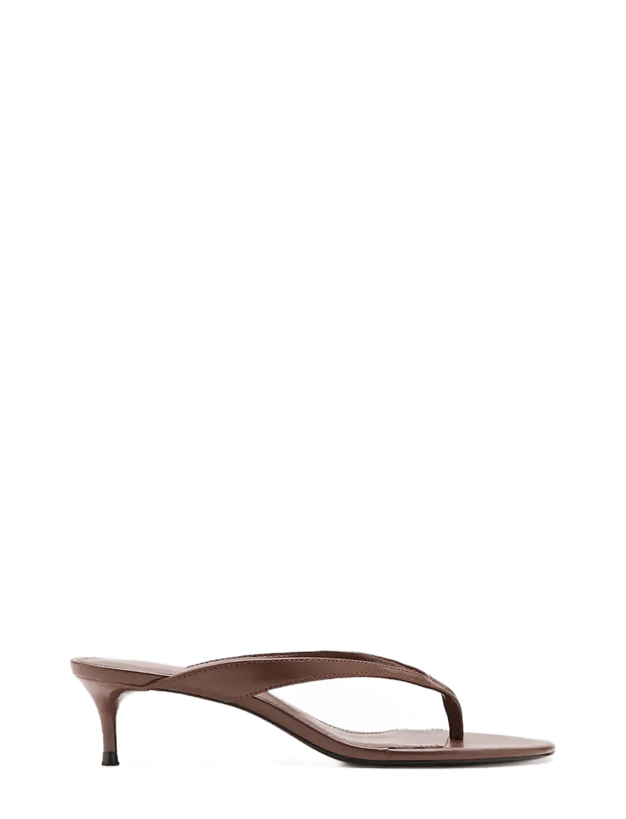 Mango - Strappy heeled sandals - mules med klack - dark brown - 0