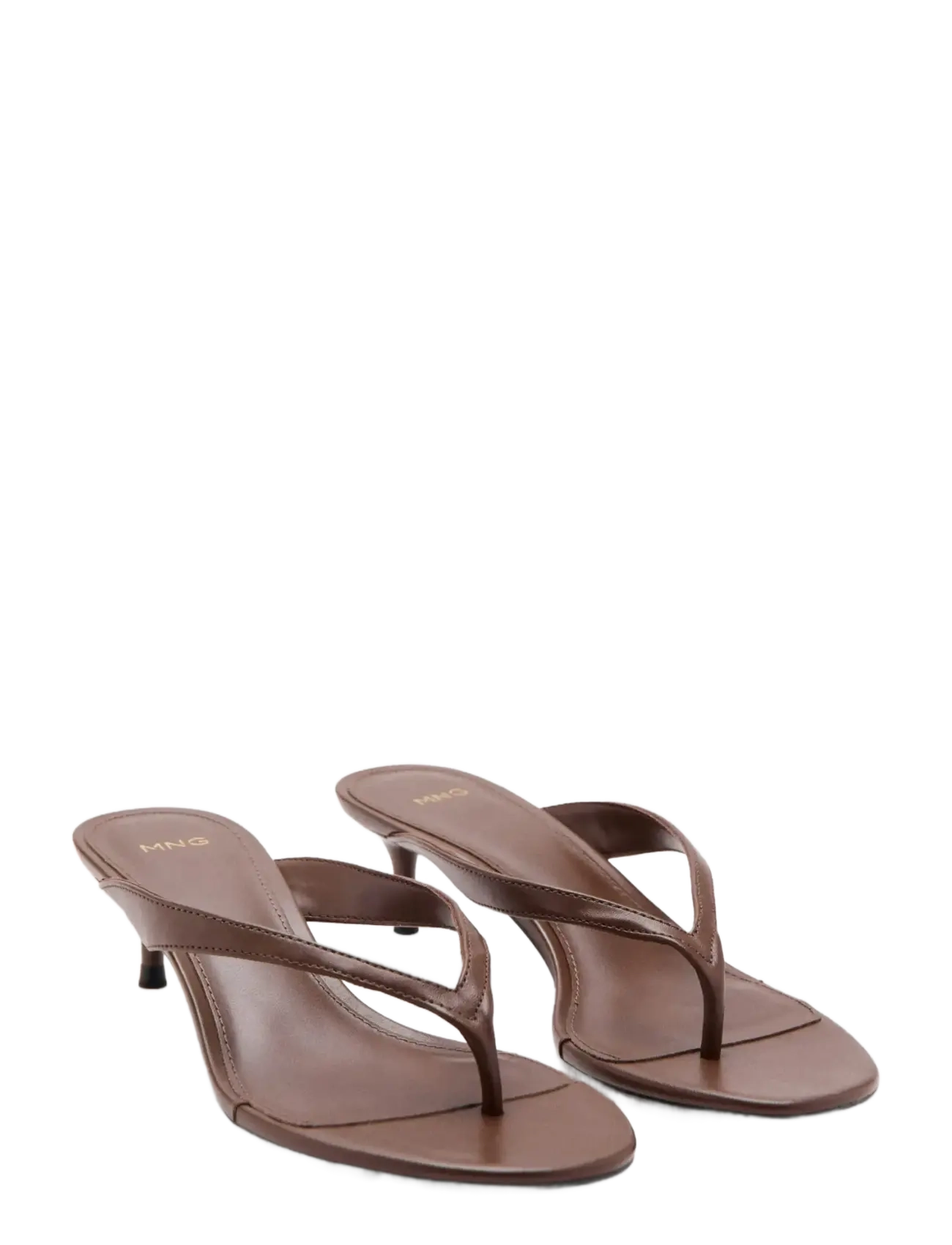 Mango - Strappy heeled sandals - slingbacks med hæl - dark brown - 1