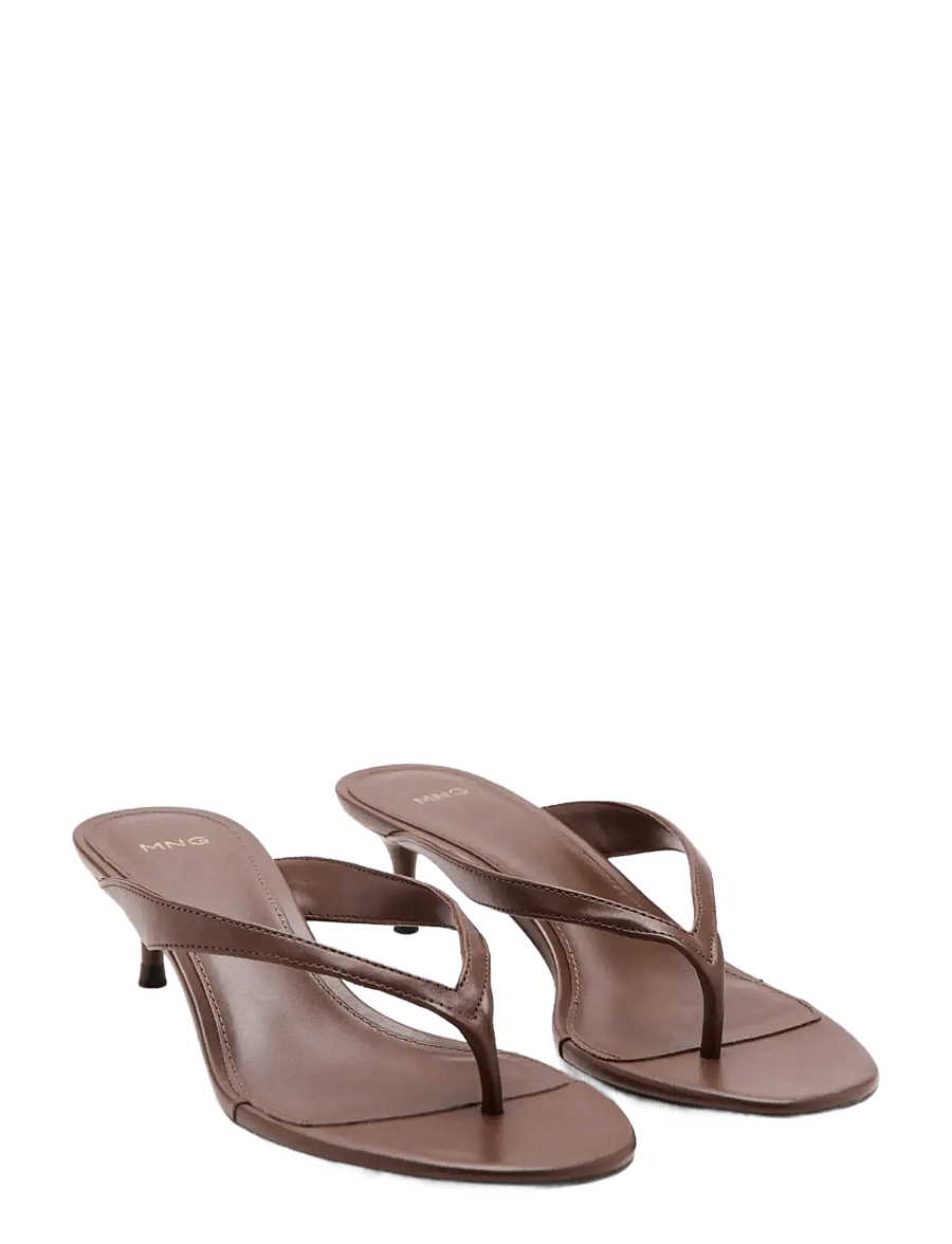 Mango - Strappy heeled sandals - mules med klack - dark brown - 1