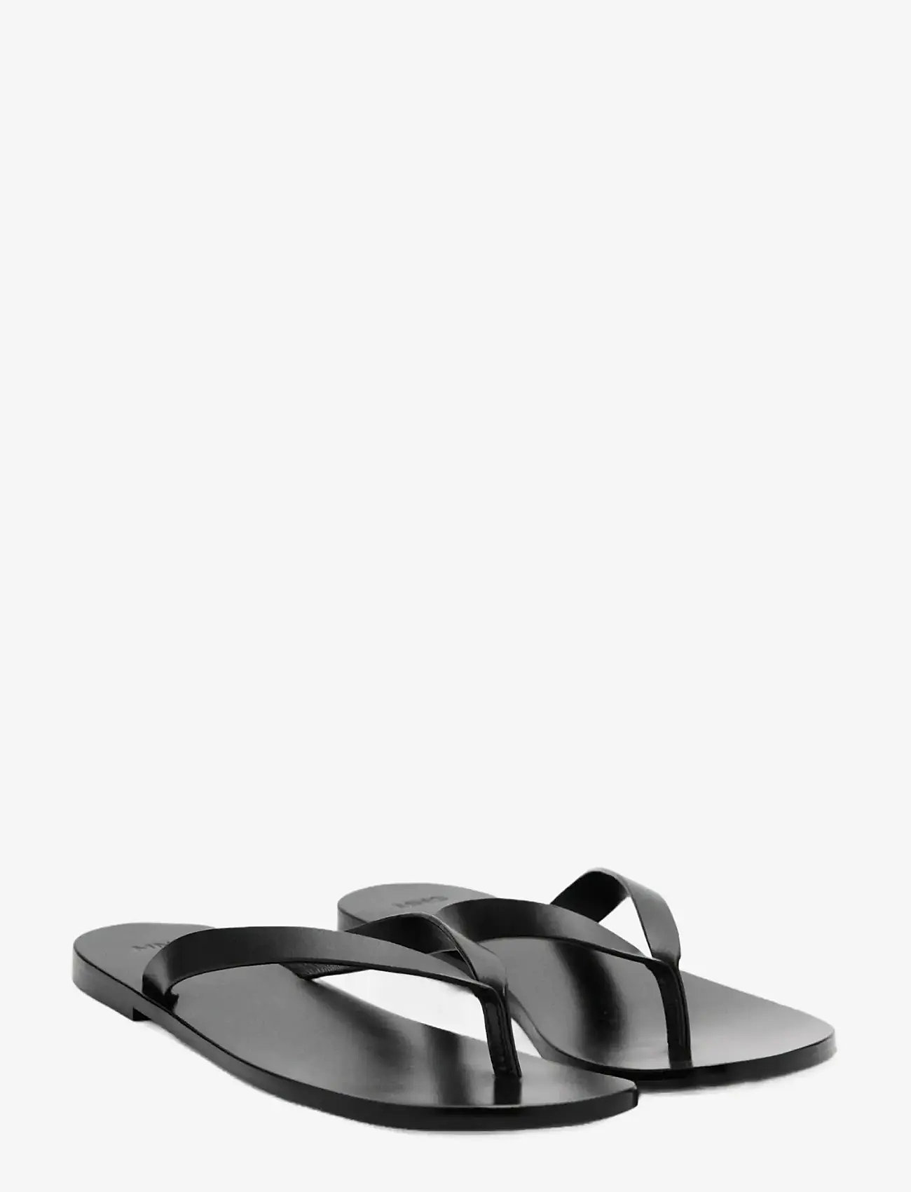 Mango - Leather strap sandals - klipklapper - black - 1