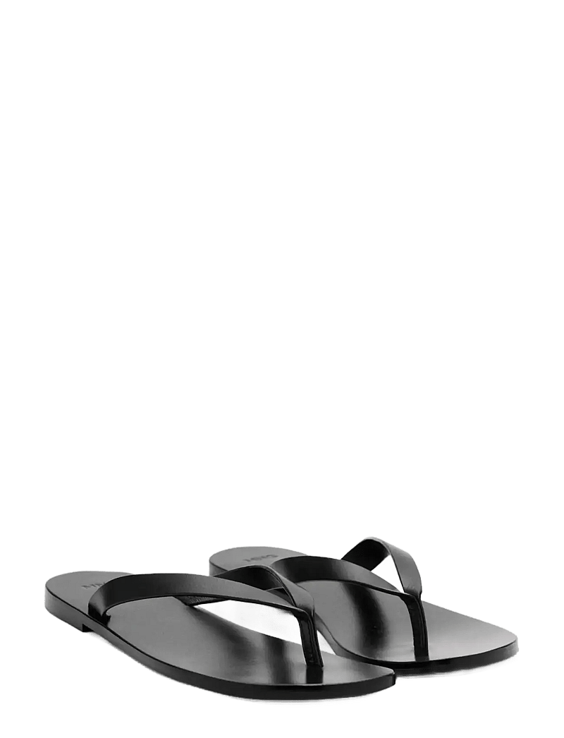 Mango - Leather strap sandals - klipklapper - black - 1