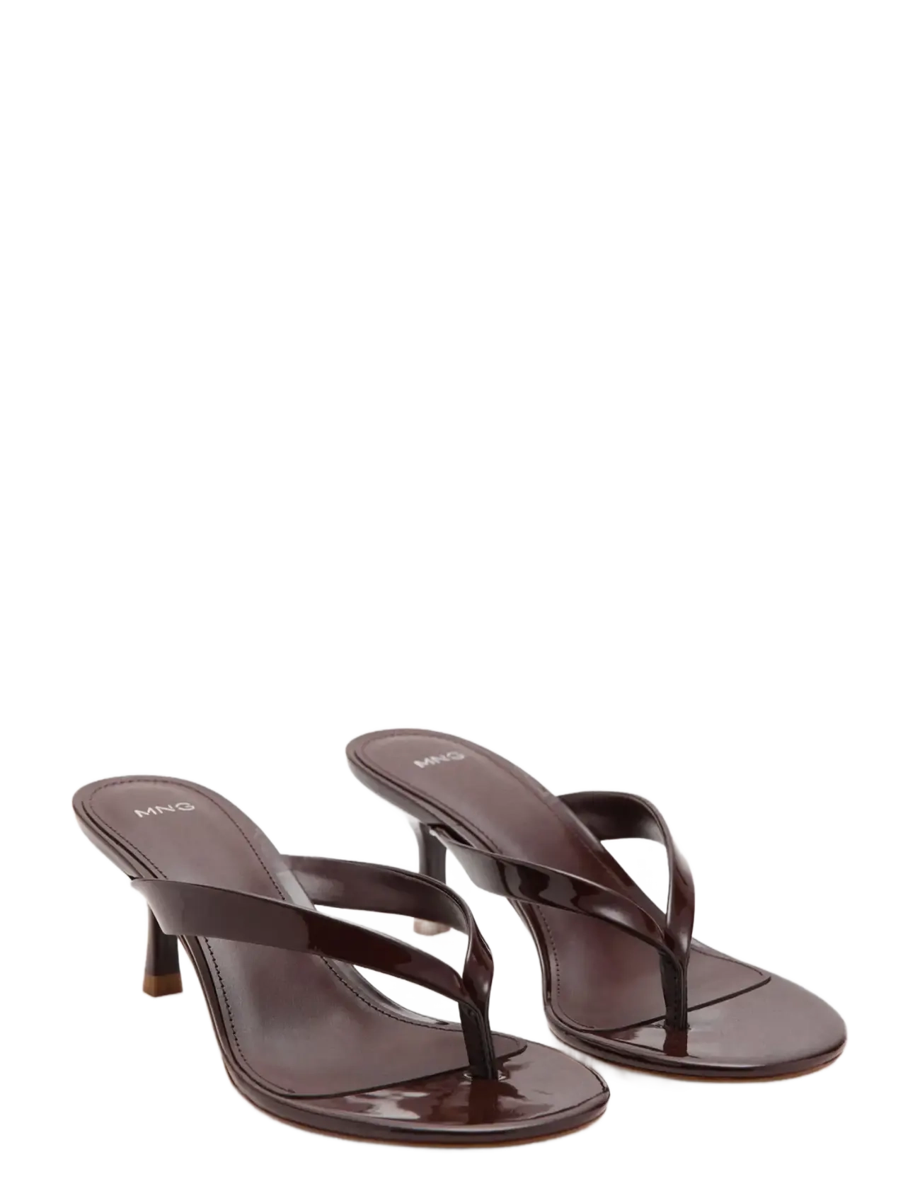 Mango - Strappy heeled sandals - korolliset sandaalit - dark brown - 1