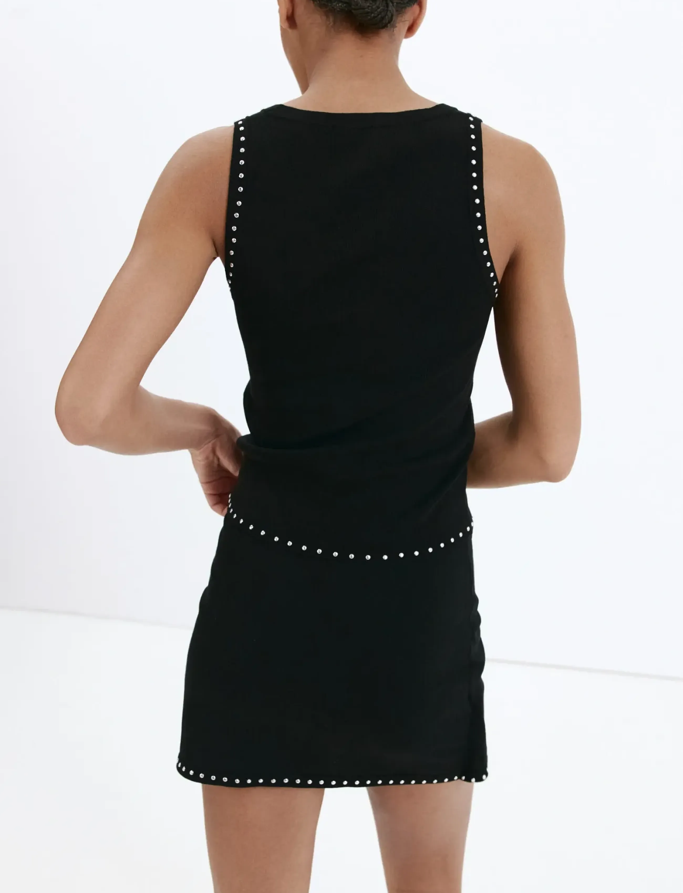 Mango - Strappy top with studded detail - linnen - black - 2
