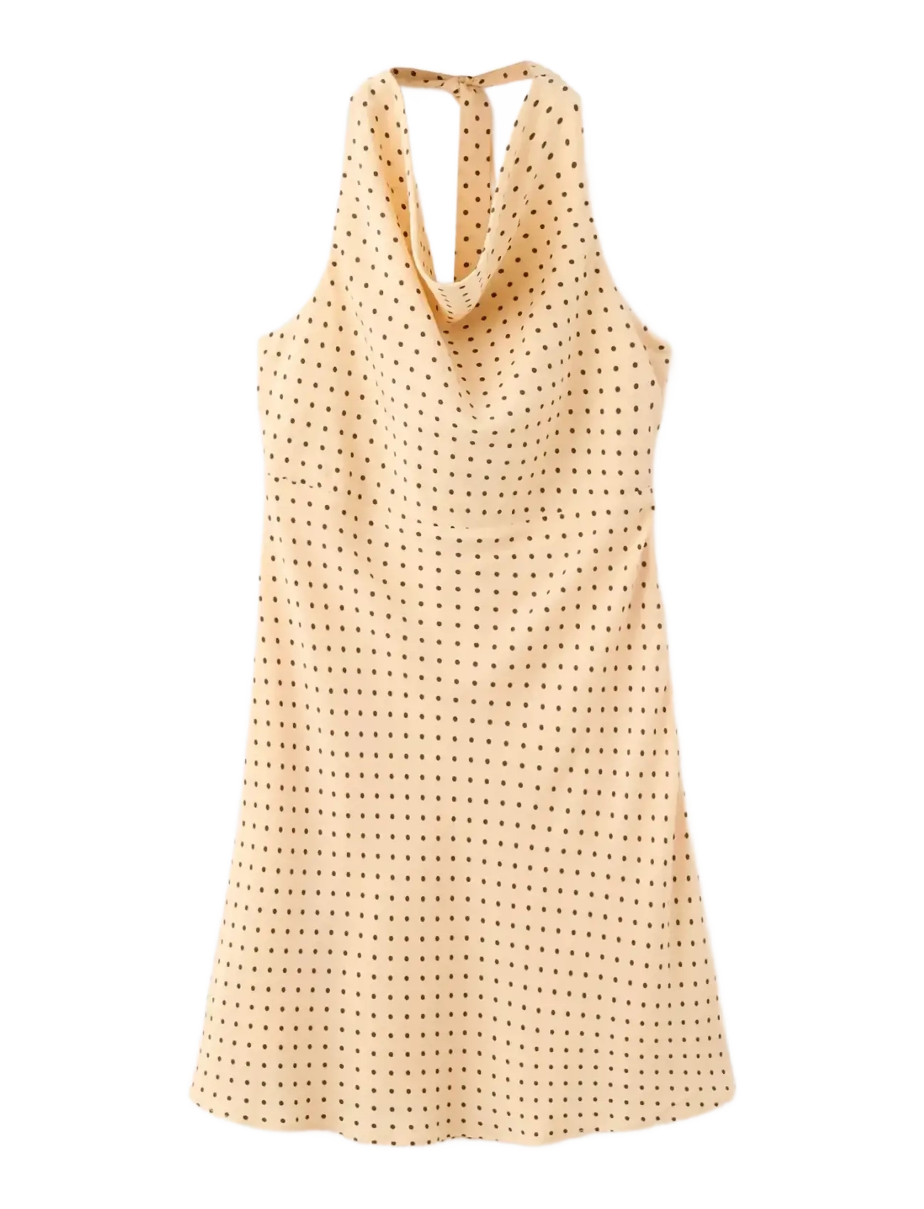 Mango Polka Dot Dress With Draped Collar, L, Yellow, Kjoler > Sommerkjoler, Dame