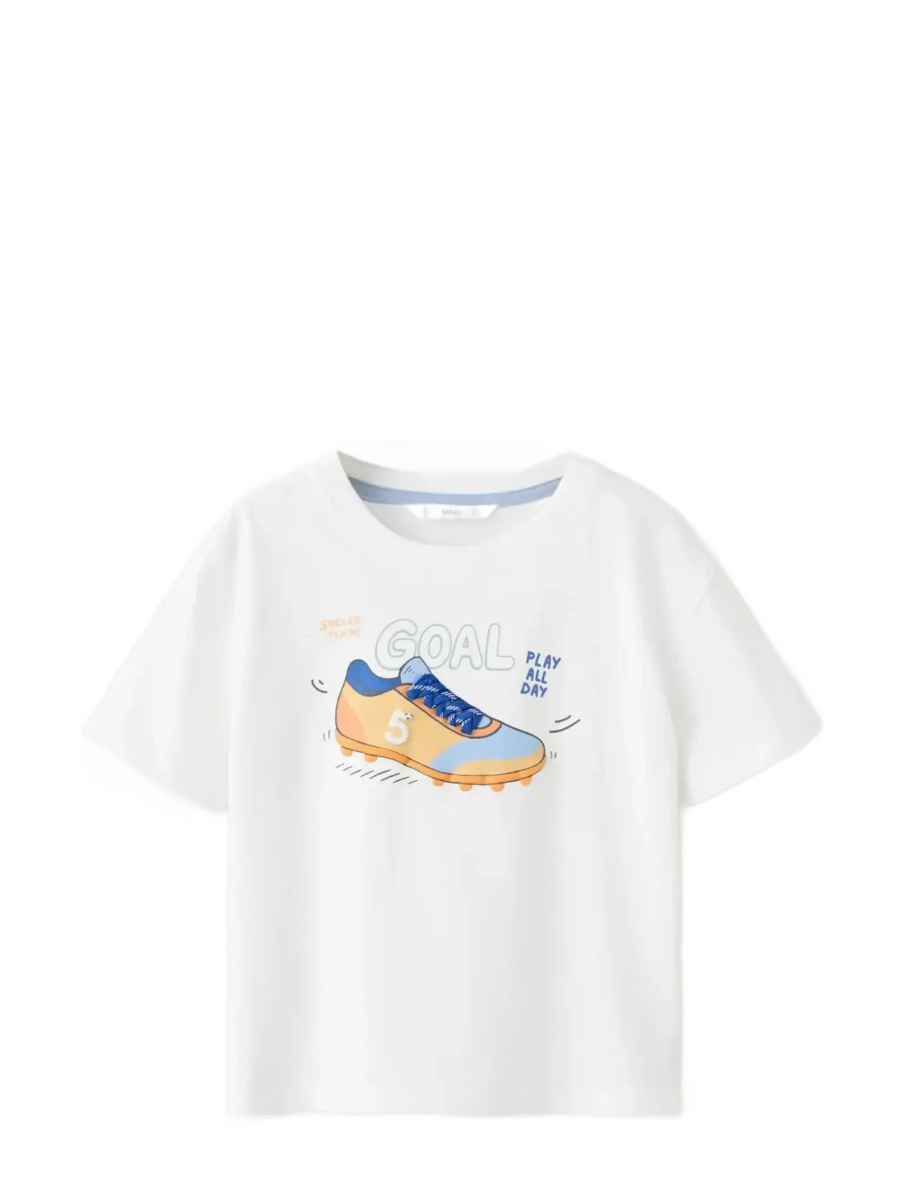 Mango Printed Cotton-Blend T-Shirt, 12-18M, T-shirts, Weiß - Short-sleeved, Kinder