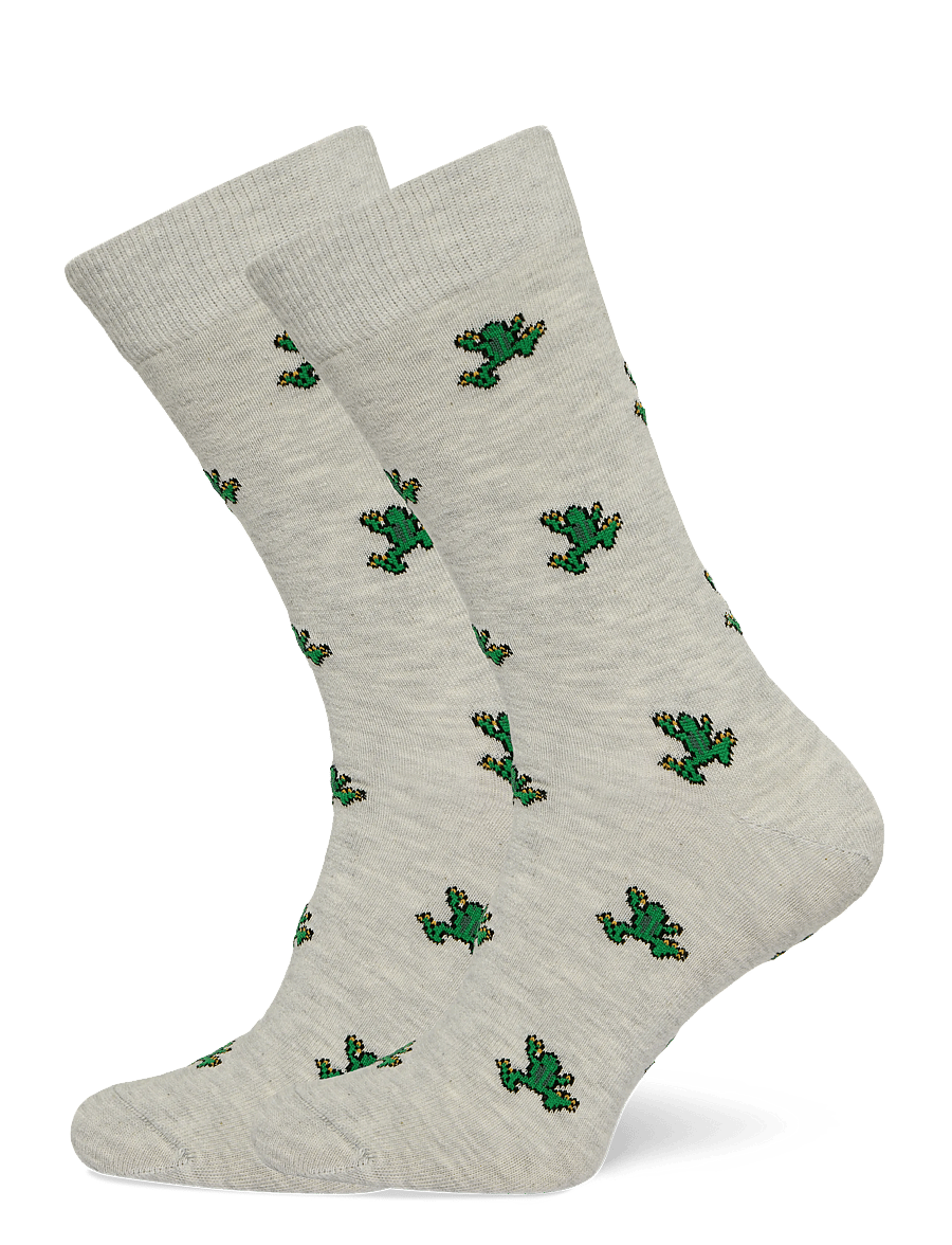 Mango - Cotton socks with frog pattern - vanliga strumpor - lt pastel grey - 0