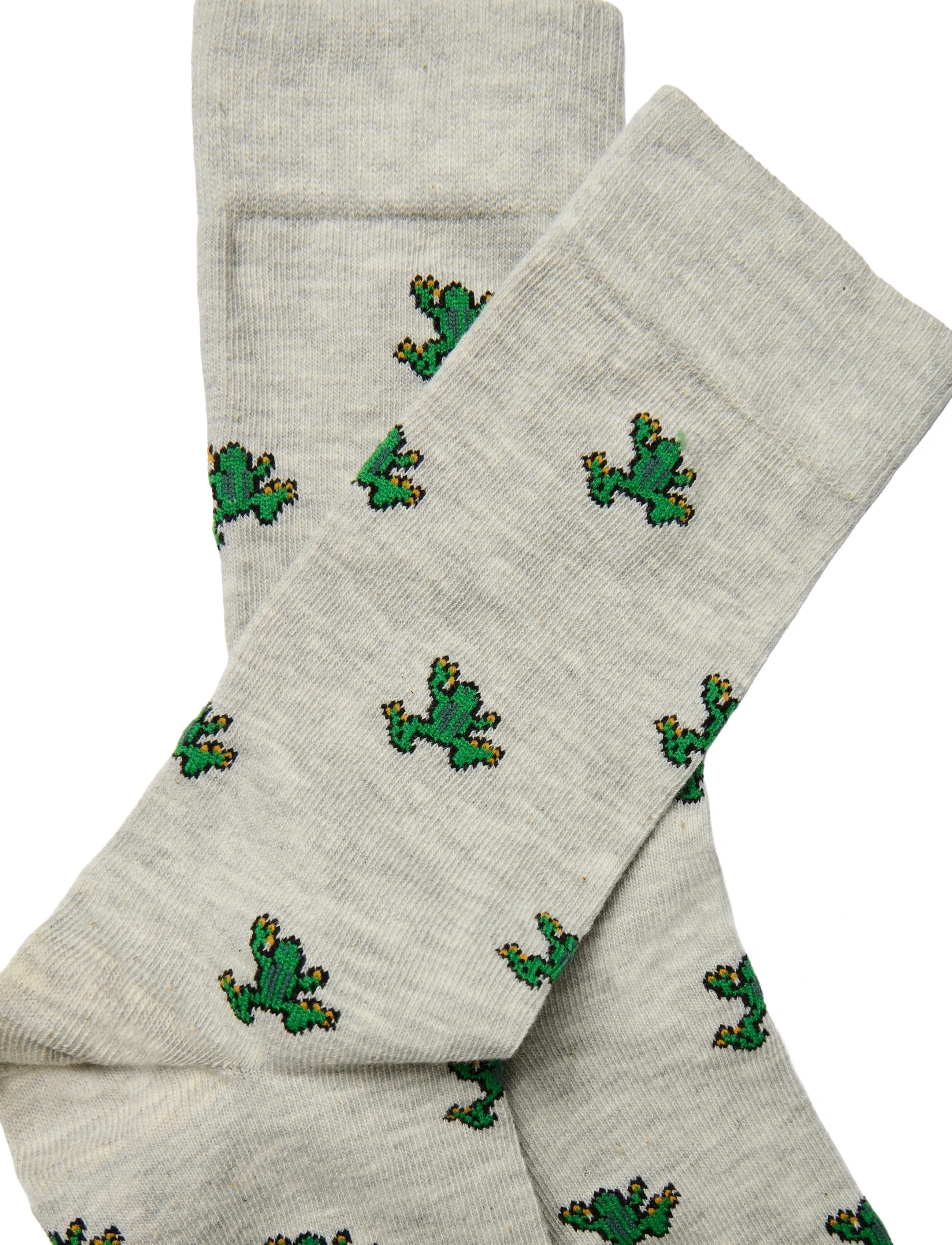 Mango - Cotton socks with frog pattern - vanliga strumpor - lt pastel grey - 2