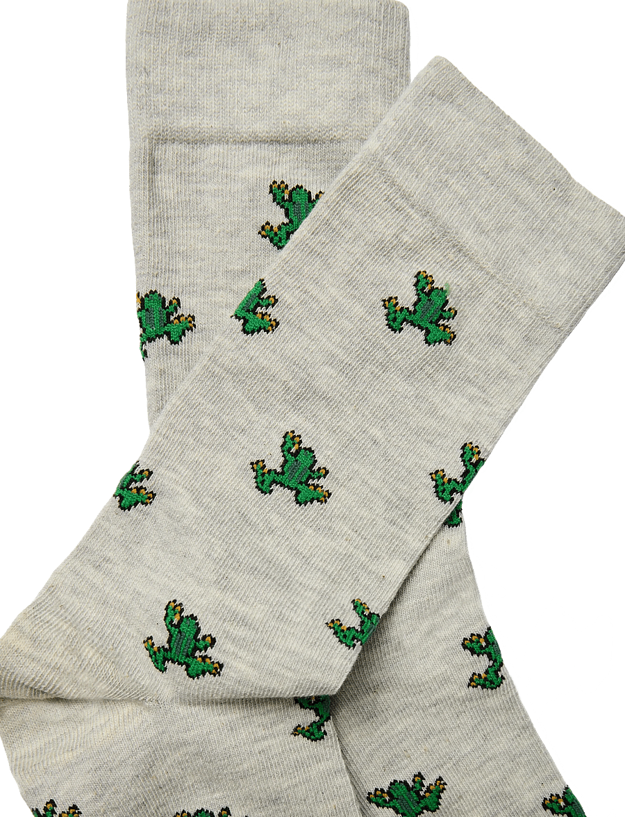 Mango - Cotton socks with frog pattern - vanliga strumpor - lt pastel grey - 2