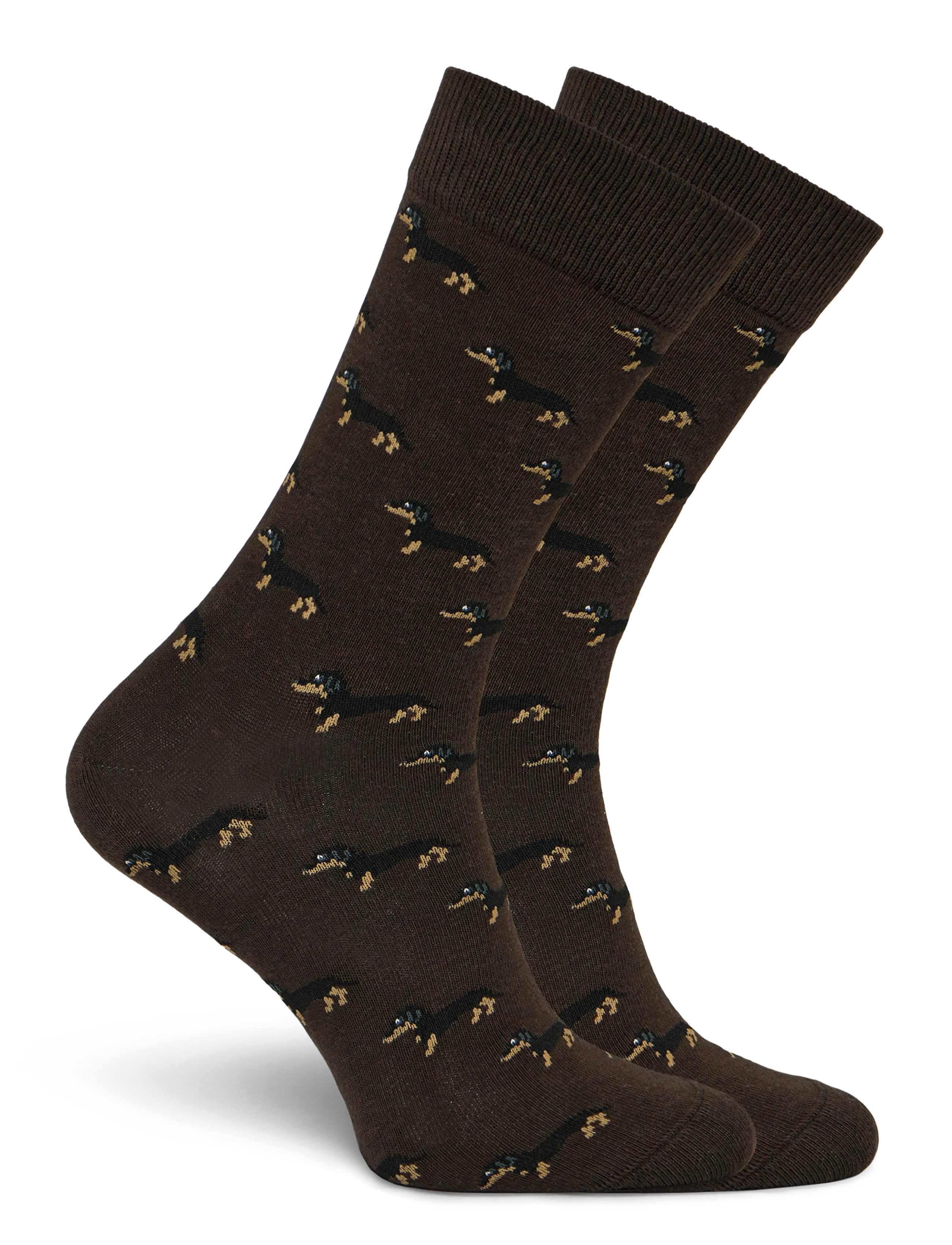Mango - Dog-print cotton socks - vanliga strumpor - brown - 1