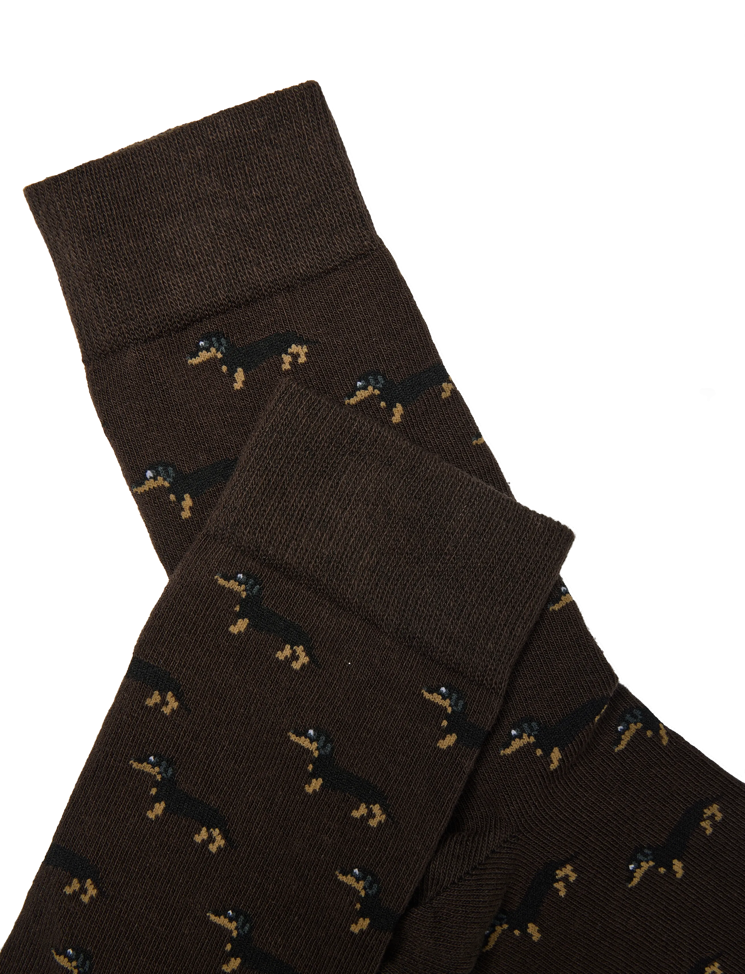 Mango - Dog-print cotton socks - vanliga strumpor - brown - 2