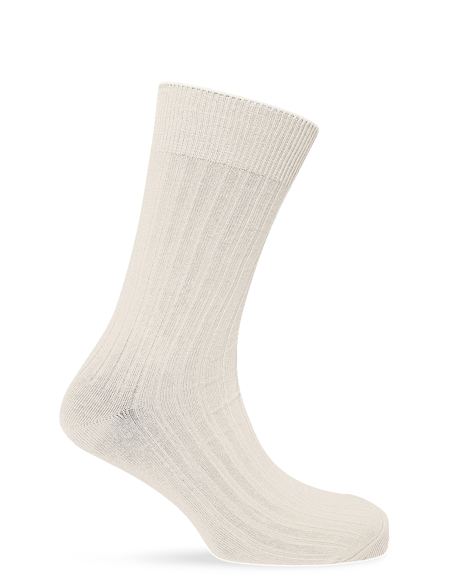 Mango - Pack of 2 ribbed cotton socks - vanliga strumpor - brown - 2