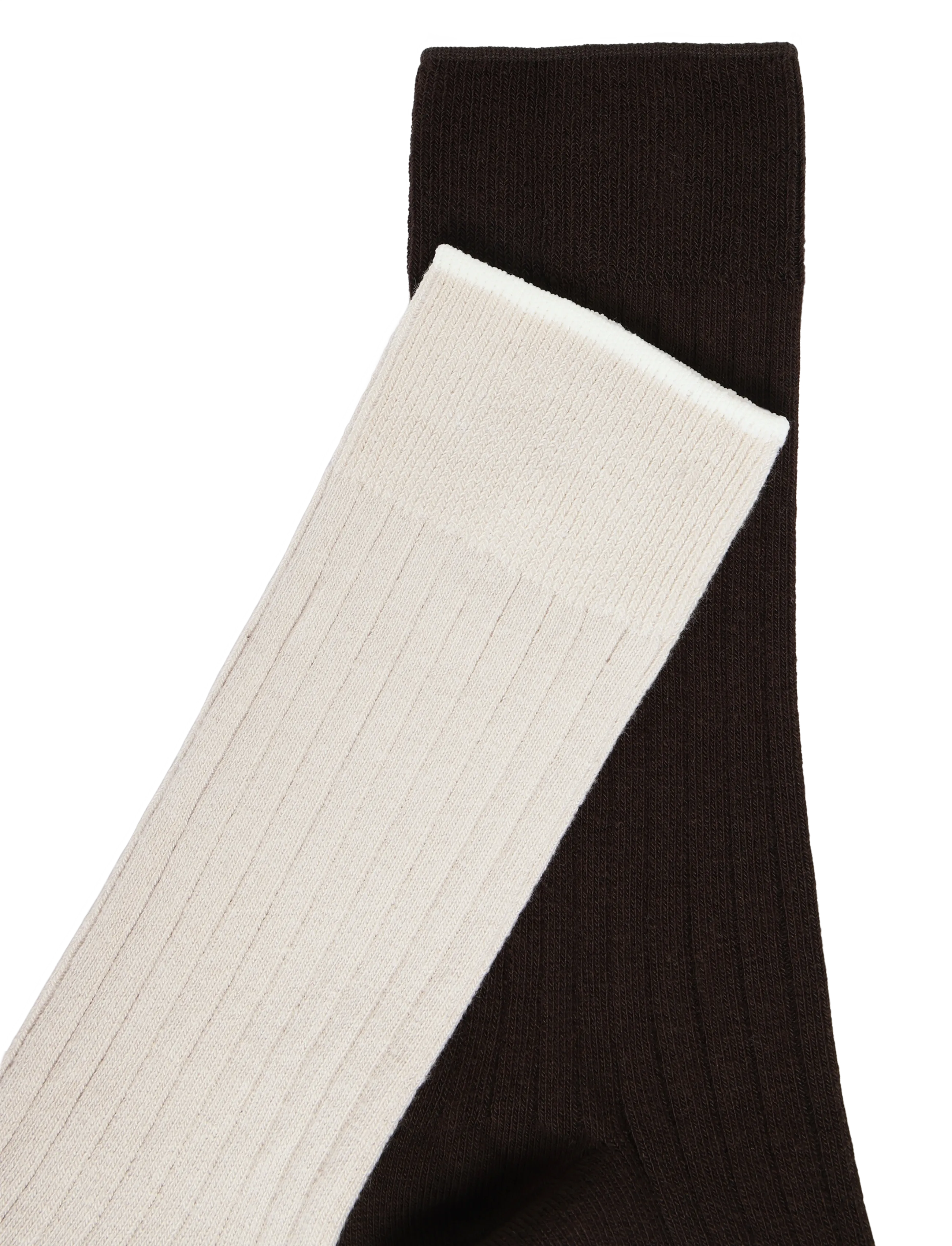 Mango - Pack of 2 ribbed cotton socks - sokker - brown - 4