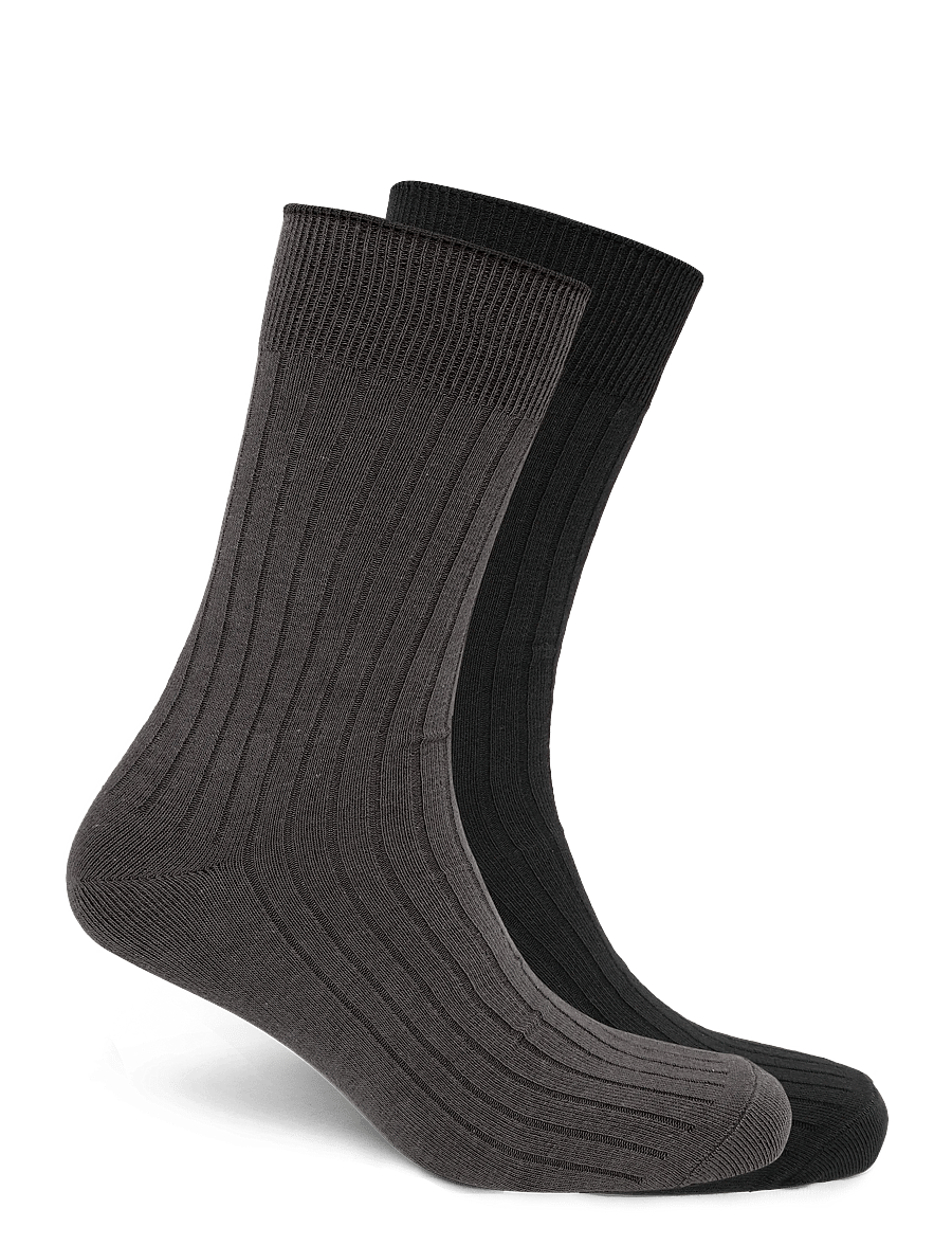 Mango - Pack of 2 ribbed cotton socks - sokker - navy - 1