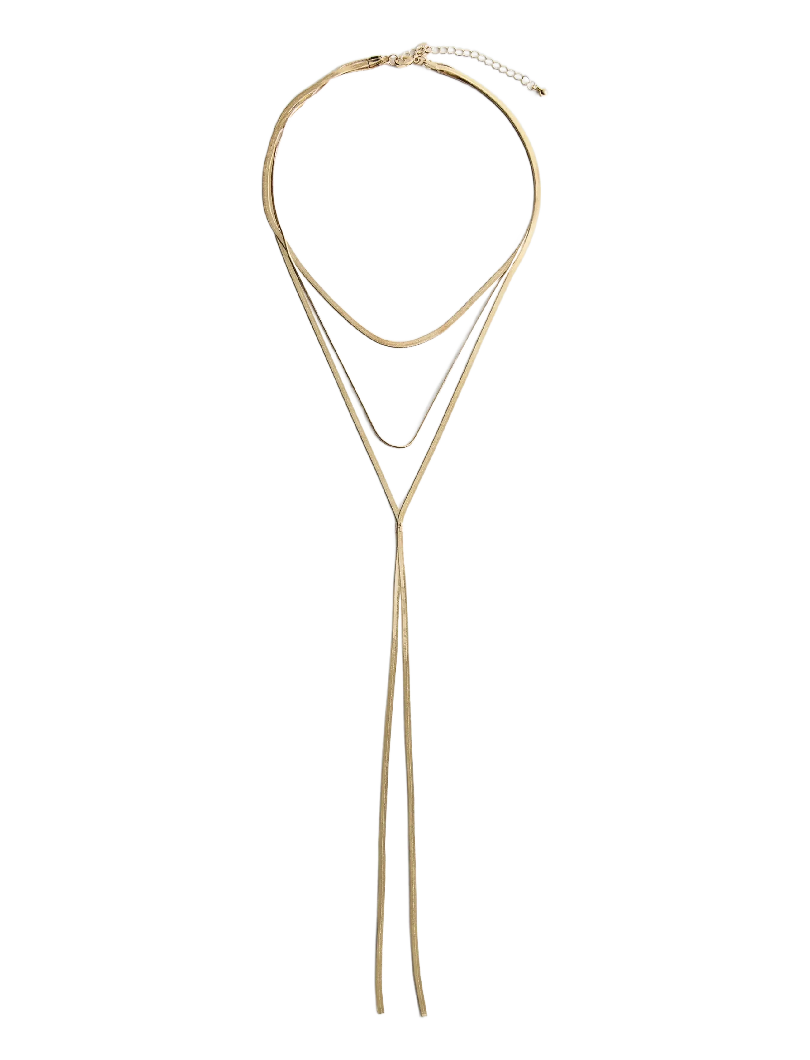 Mango Long Triple Necklace, One Size, Necklaces, Gold - Chain Frauen