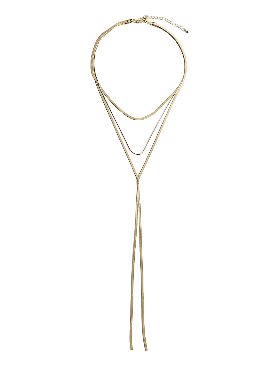 Mango - Long triple necklace - halskæder - gold - 0