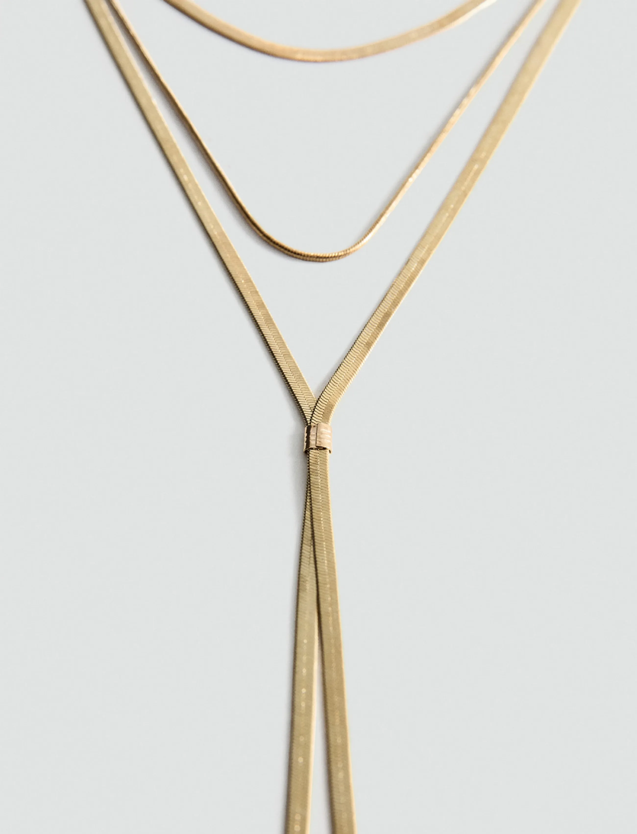 Mango - Long triple necklace - halskæder - gold - 1