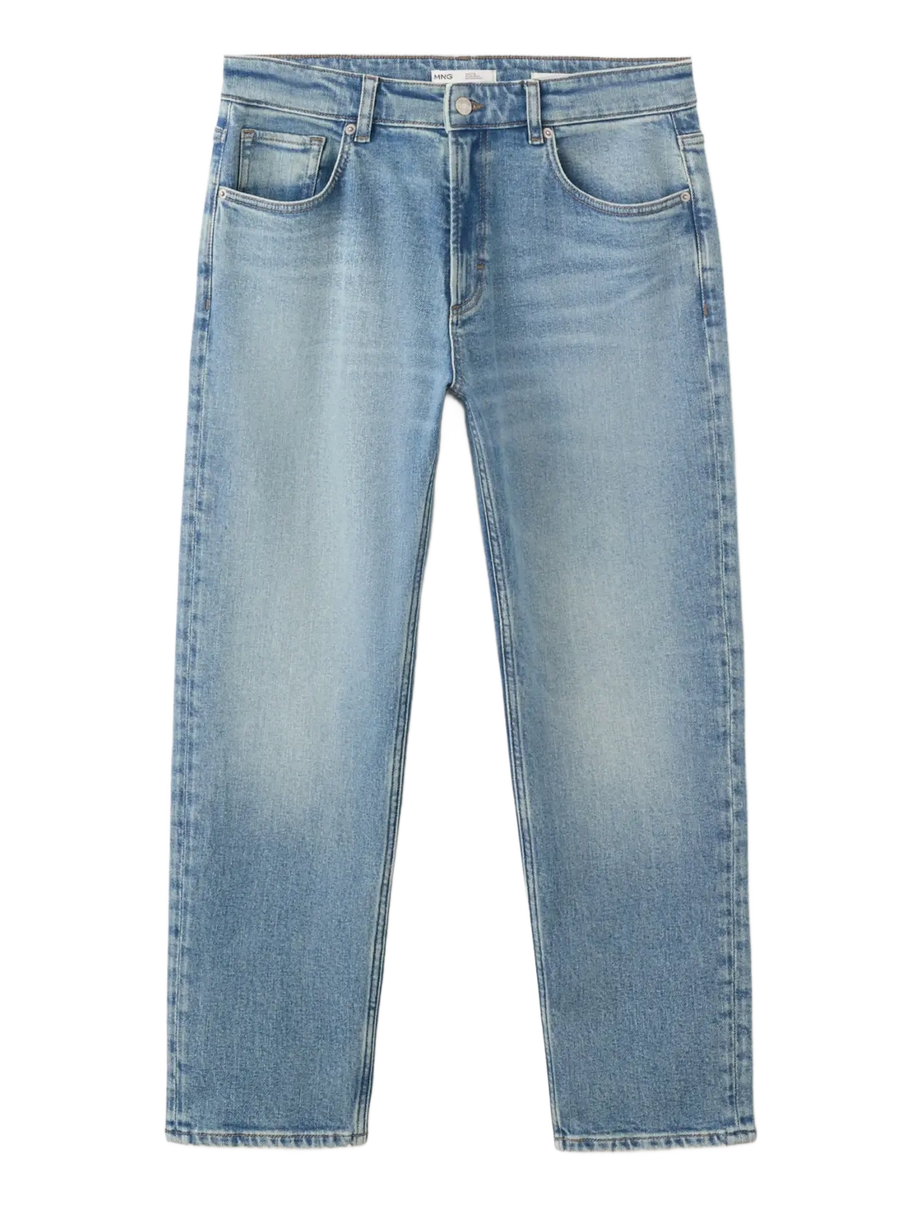 Mango - Ben cropped tapered-fit jeans - tapered jeans - open blue - 1