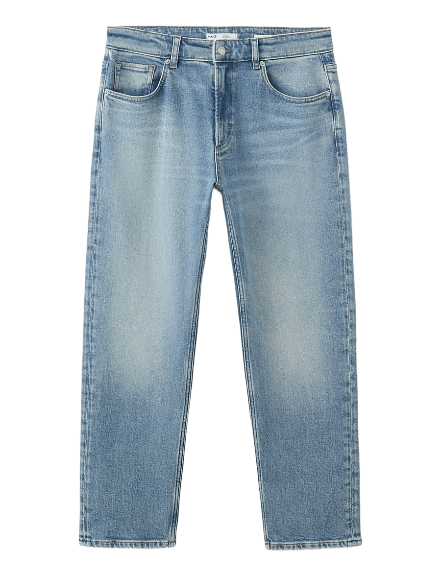 Mango - Ben cropped tapered-fit jeans - tapered jeans - open blue - 1