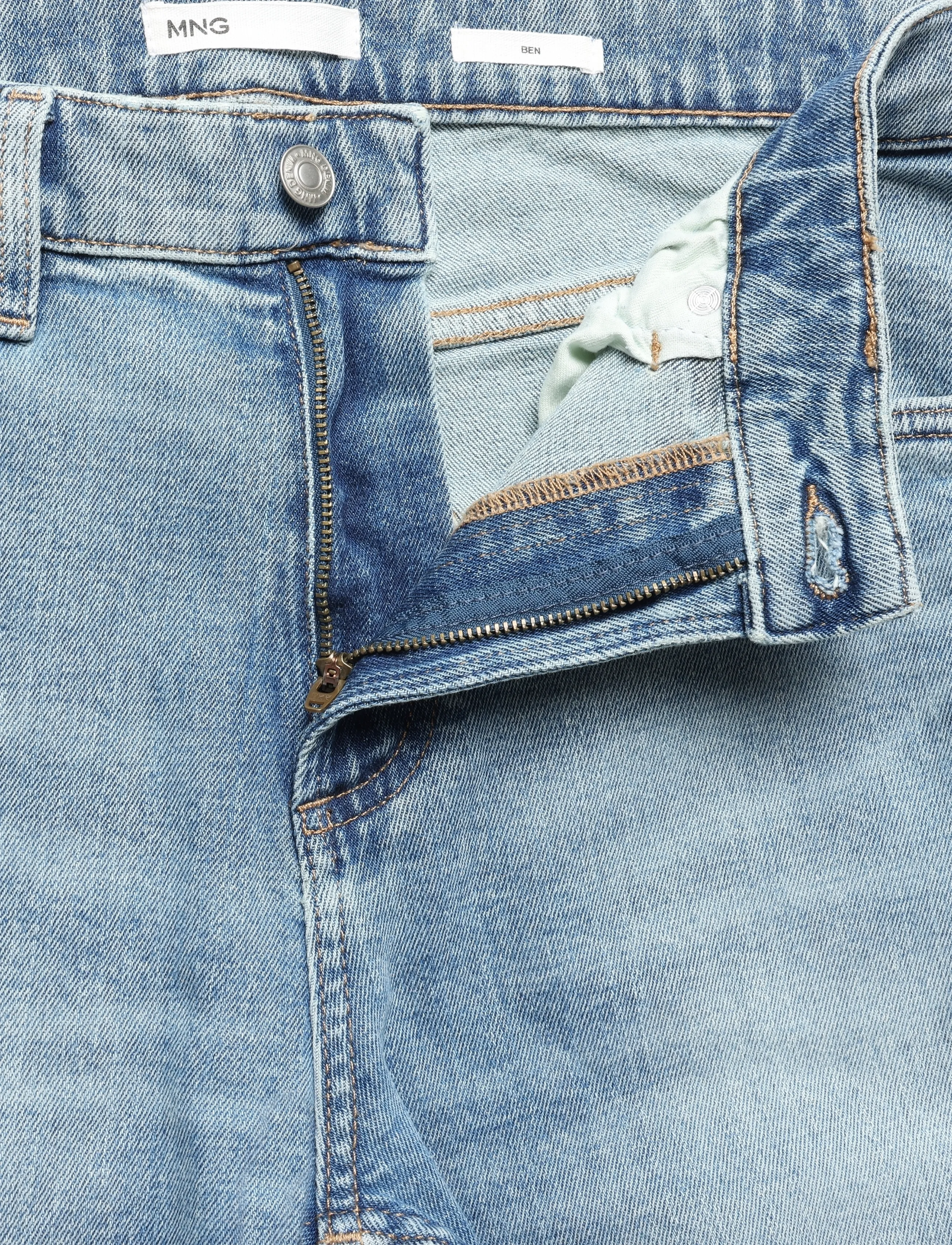 Mango - Ben cropped tapered-fit jeans - tapered jeans - open blue - 5