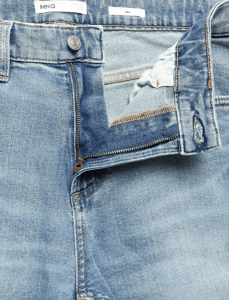 Mango - Ben cropped tapered-fit jeans - tapered jeans - open blue - 5