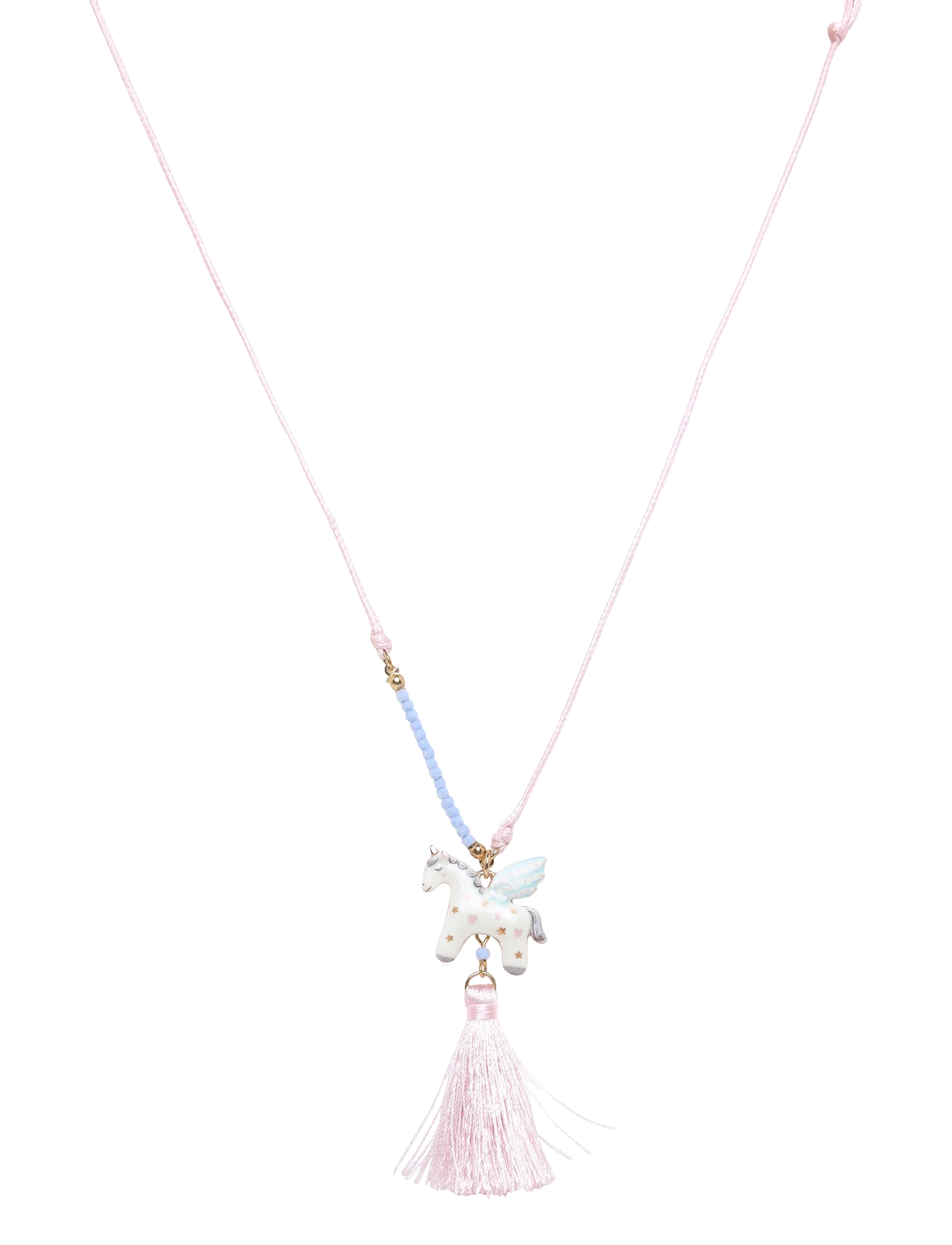 Mango Unicorn cord necklace - Barnsmycken - LT-PASTEL PINK / pink/rose