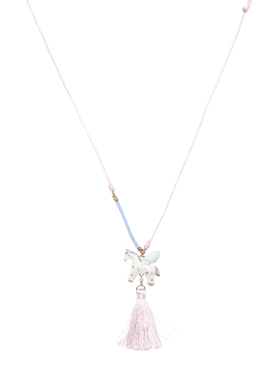 Mango - Unicorn cord necklace - halsband - lt-pastel pink - 0