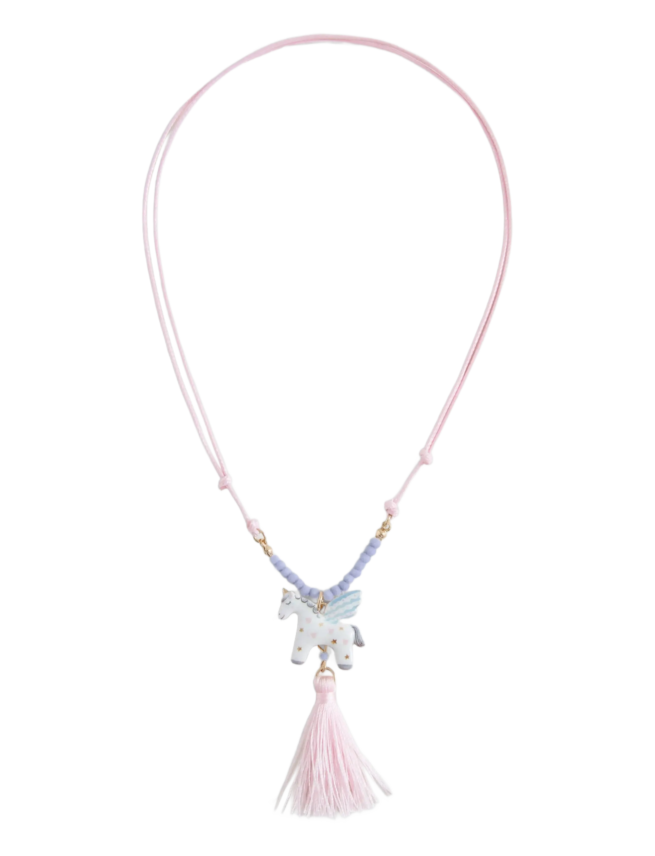 Mango Unicorn cord necklace - Halskæder - LT-PASTEL PINK / pink/rose