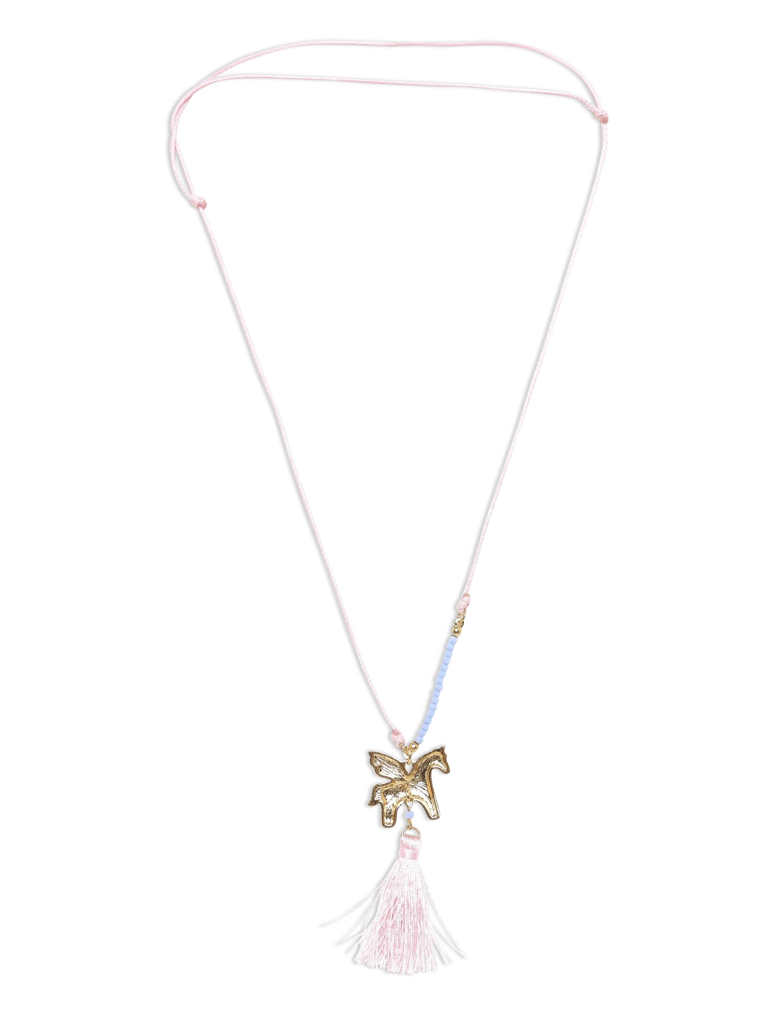 Mango - Unicorn cord necklace - halsband - lt-pastel pink - 1