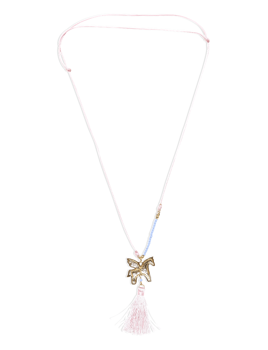 Mango - Unicorn cord necklace - halsband - lt-pastel pink - 1