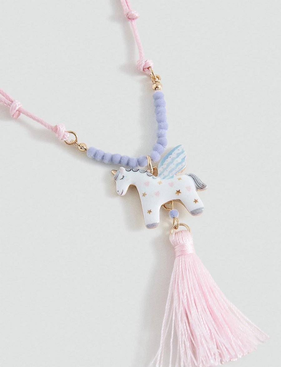 Mango - Unicorn cord necklace - halskæder - lt-pastel pink - 1