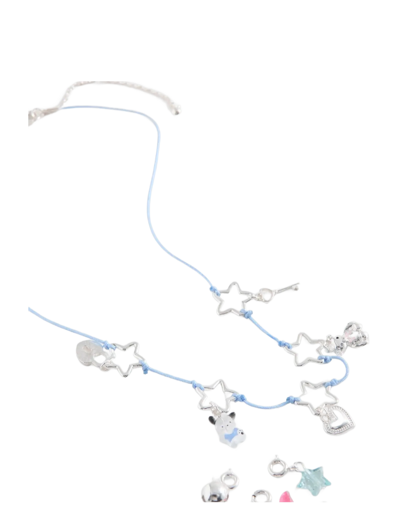 Mango - Star charms necklace - halskæder - silver - 1