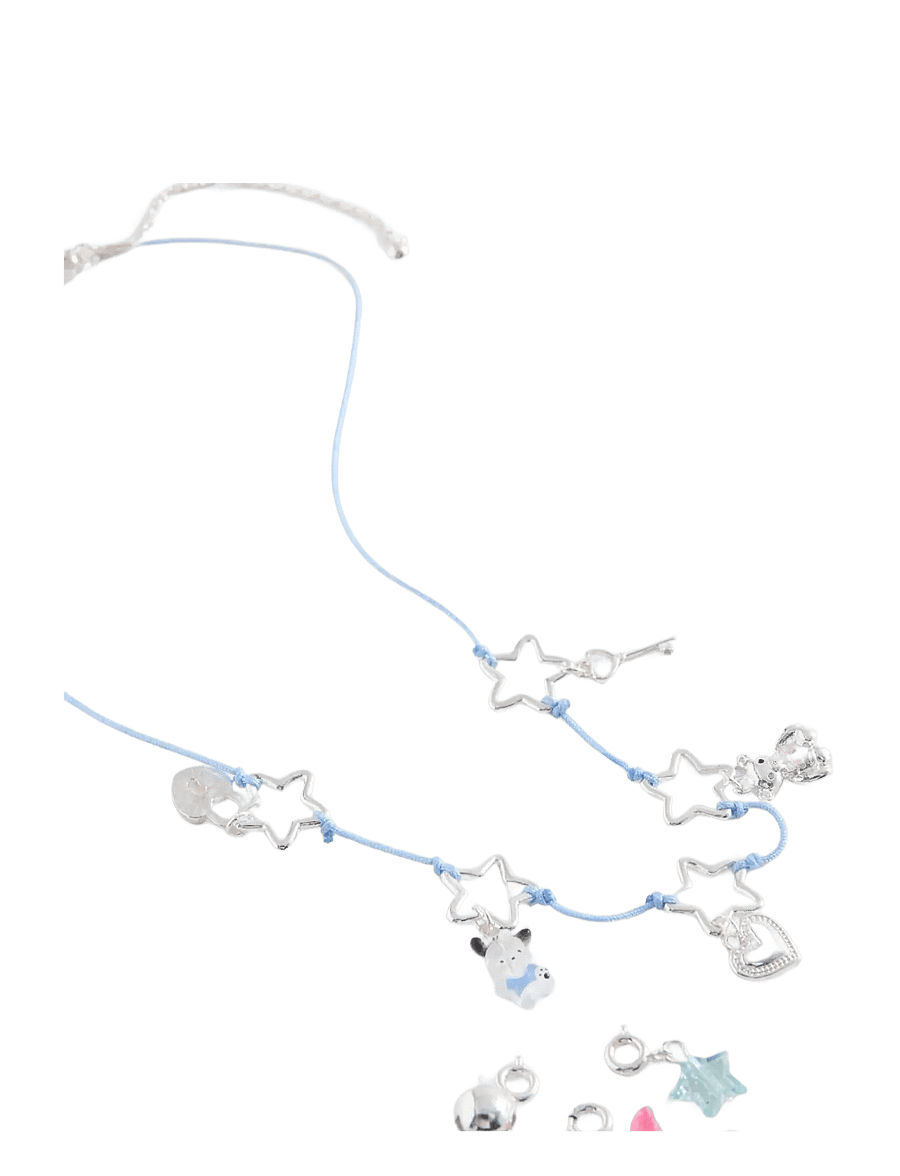 Mango - Star charms necklace - halskæder - silver - 1