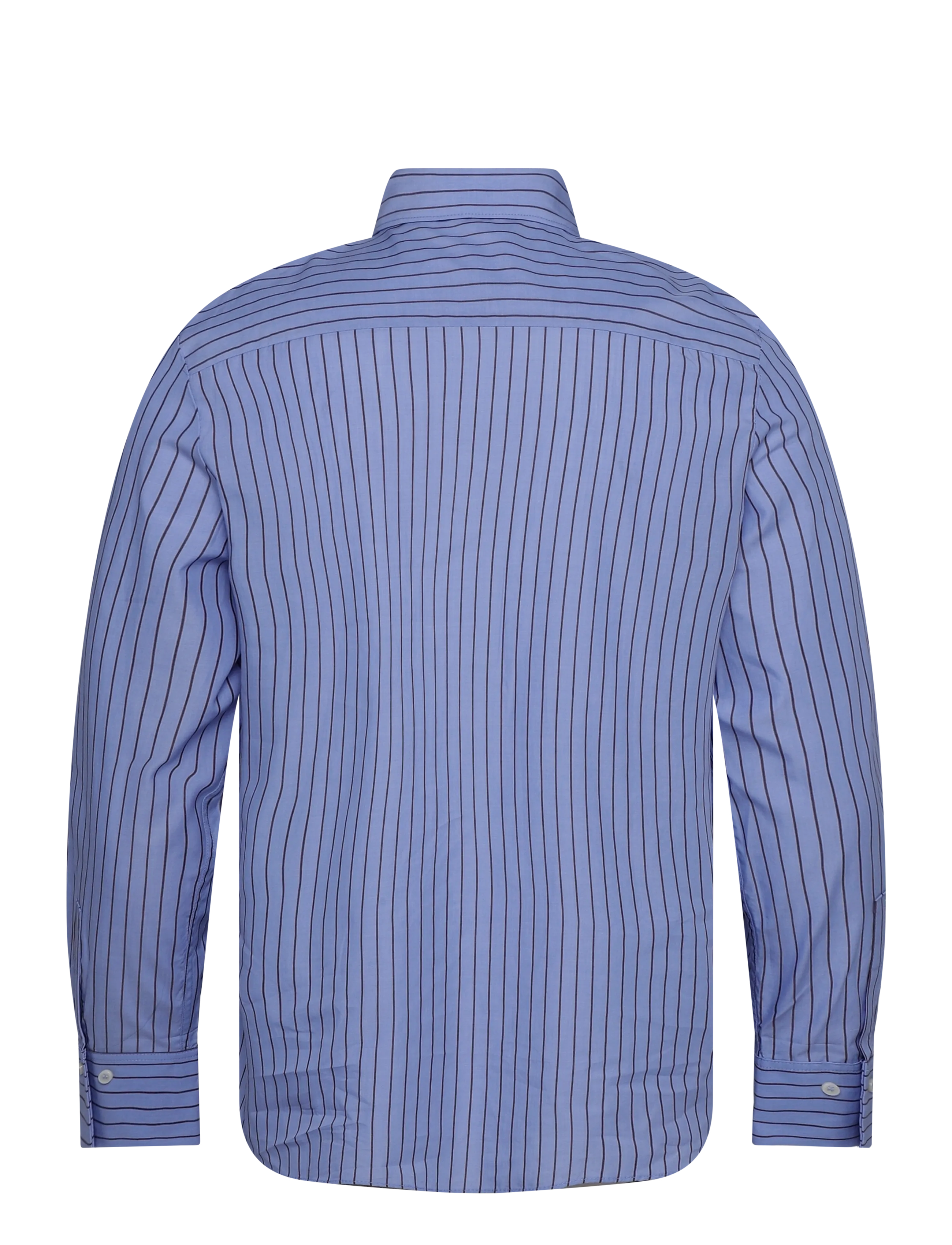 Mango - Striped cotton and lyocell shirt - langærmede skjorter - medium blue - 2
