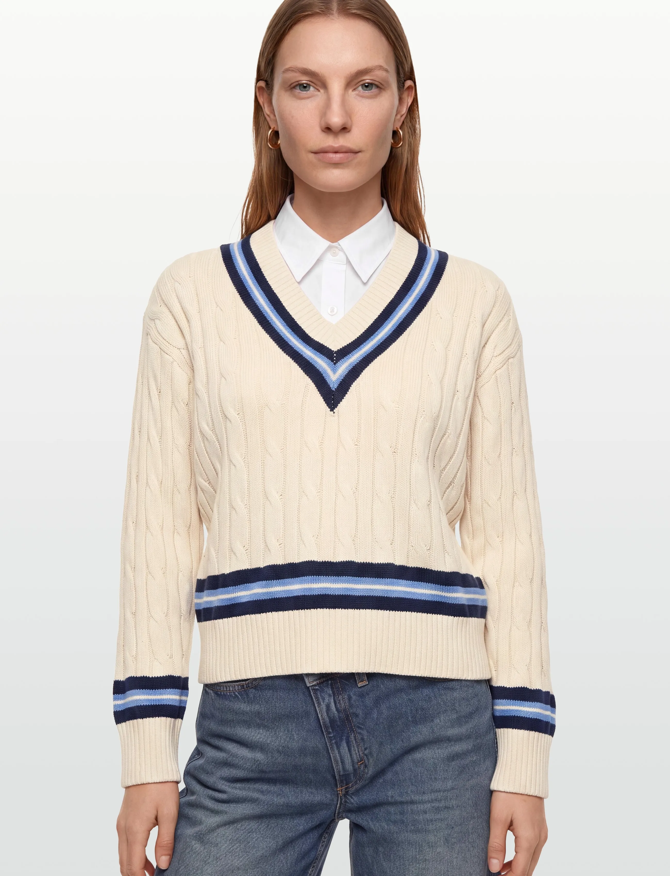 Mango - Braided knitted sweater - striktrøjer - light beige - 3
