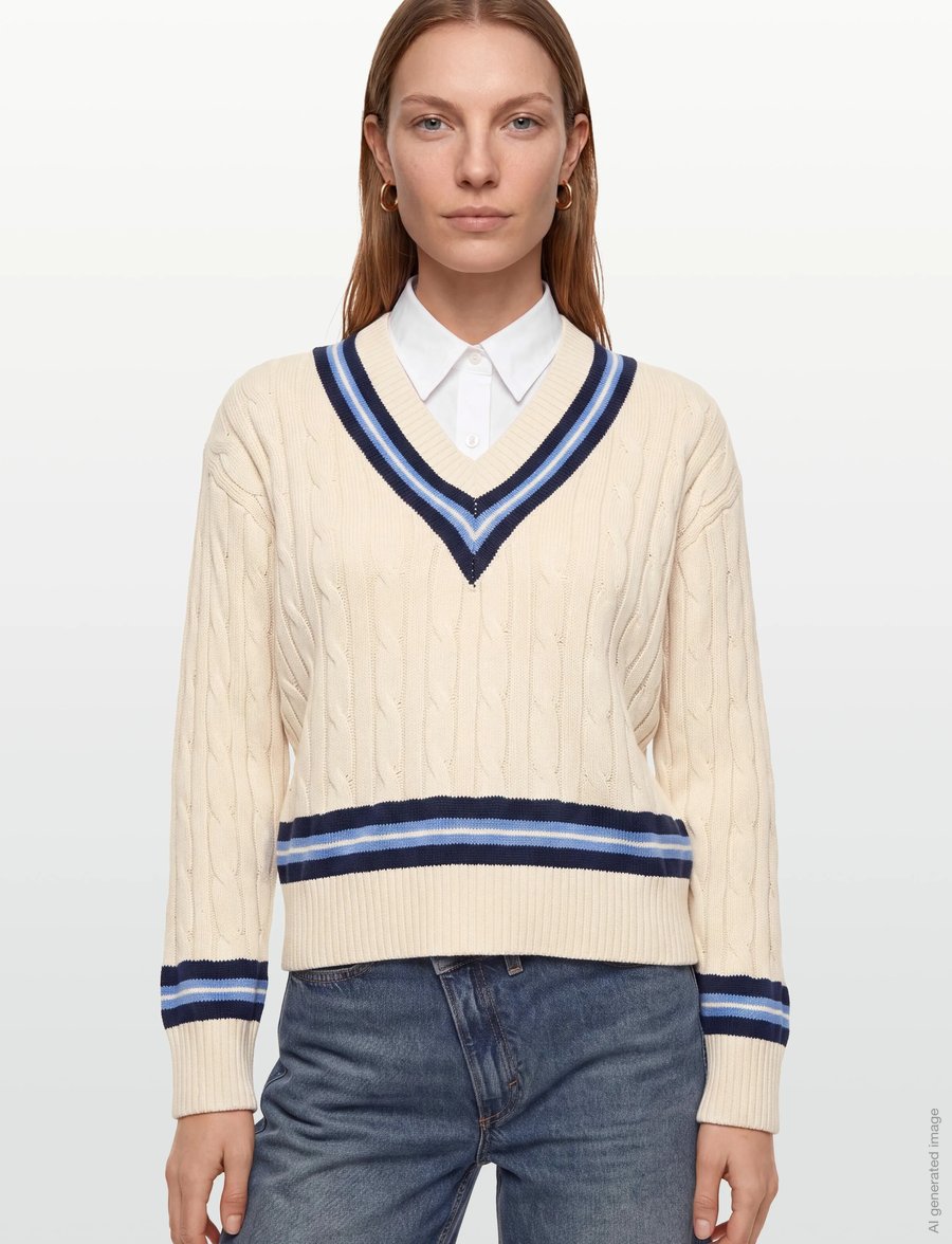 Mango - Braided knitted sweater - striktrøjer - light beige - 3