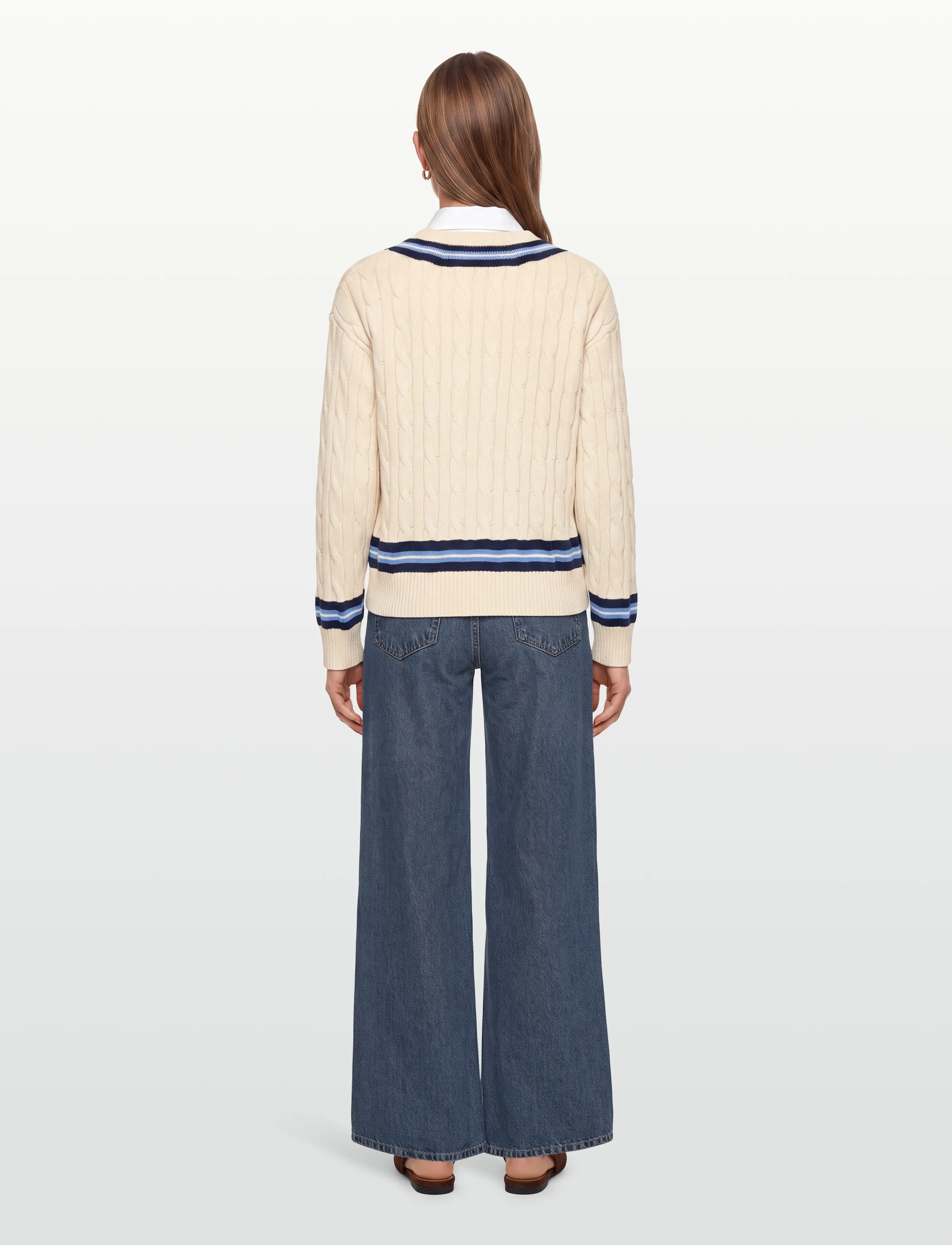 Mango - Braided knitted sweater - striktrøjer - light beige - 4
