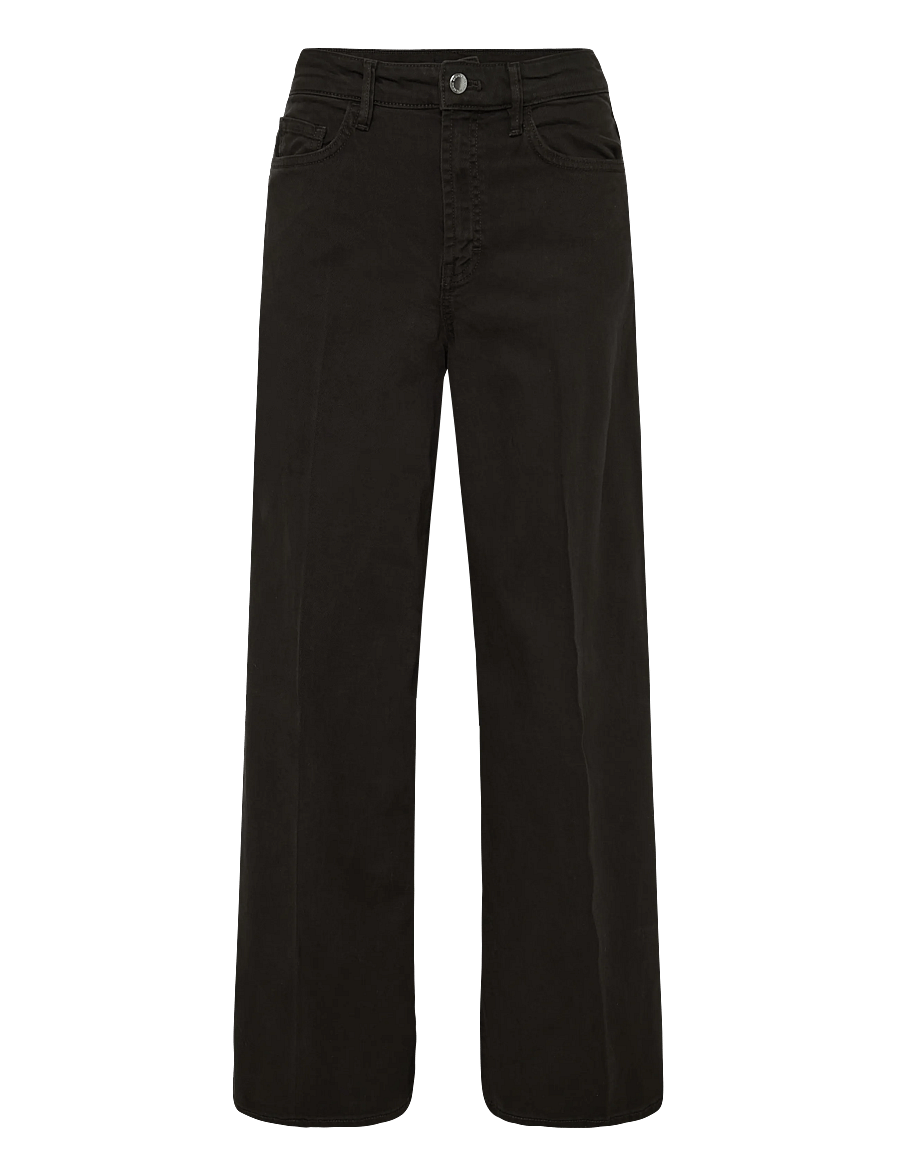 Mango - High-waisted wideleg jeans - brede jeans - dark brown - 0
