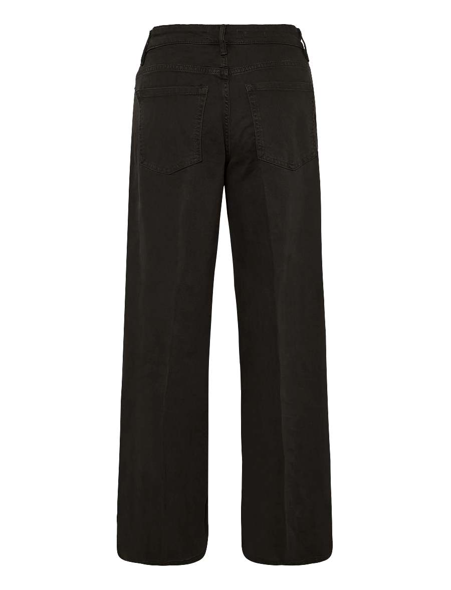 Mango - High-waisted wideleg jeans - brede jeans - dark brown - 1
