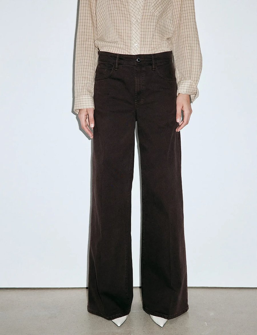 Mango - High-waisted wideleg jeans - vida jeans - dark brown - 0