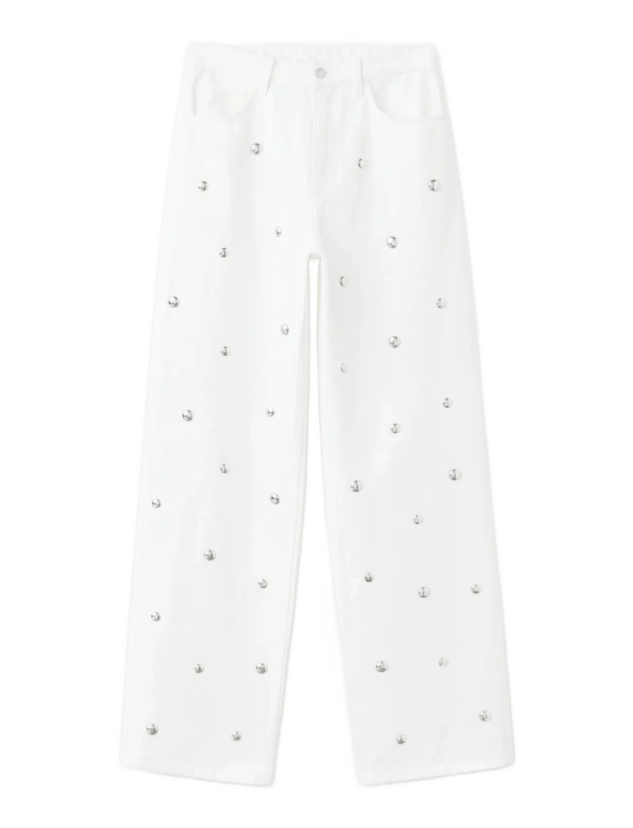 Mango - Straight-fit jeans with studs - straight jeans - natural white - 1
