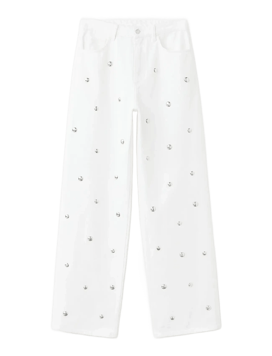 Mango - Straight-fit jeans with studs - straight jeans - natural white - 1