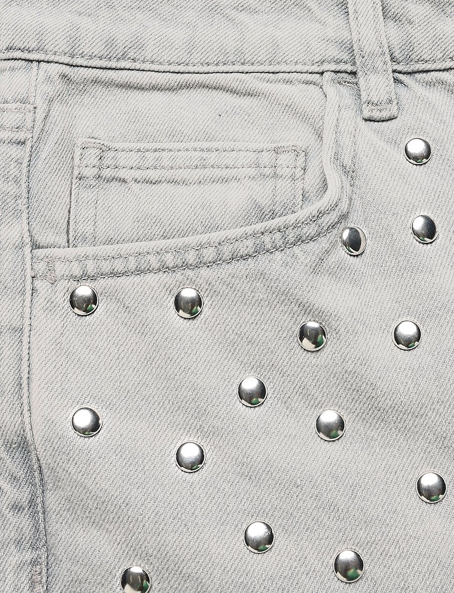 Mango - Mid-rise studded jeans - raka jeans - open grey - 4